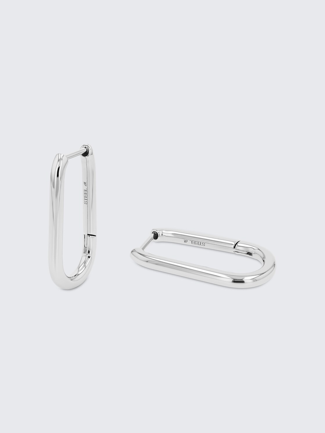 Stainless steel silver hoop earrings - silver