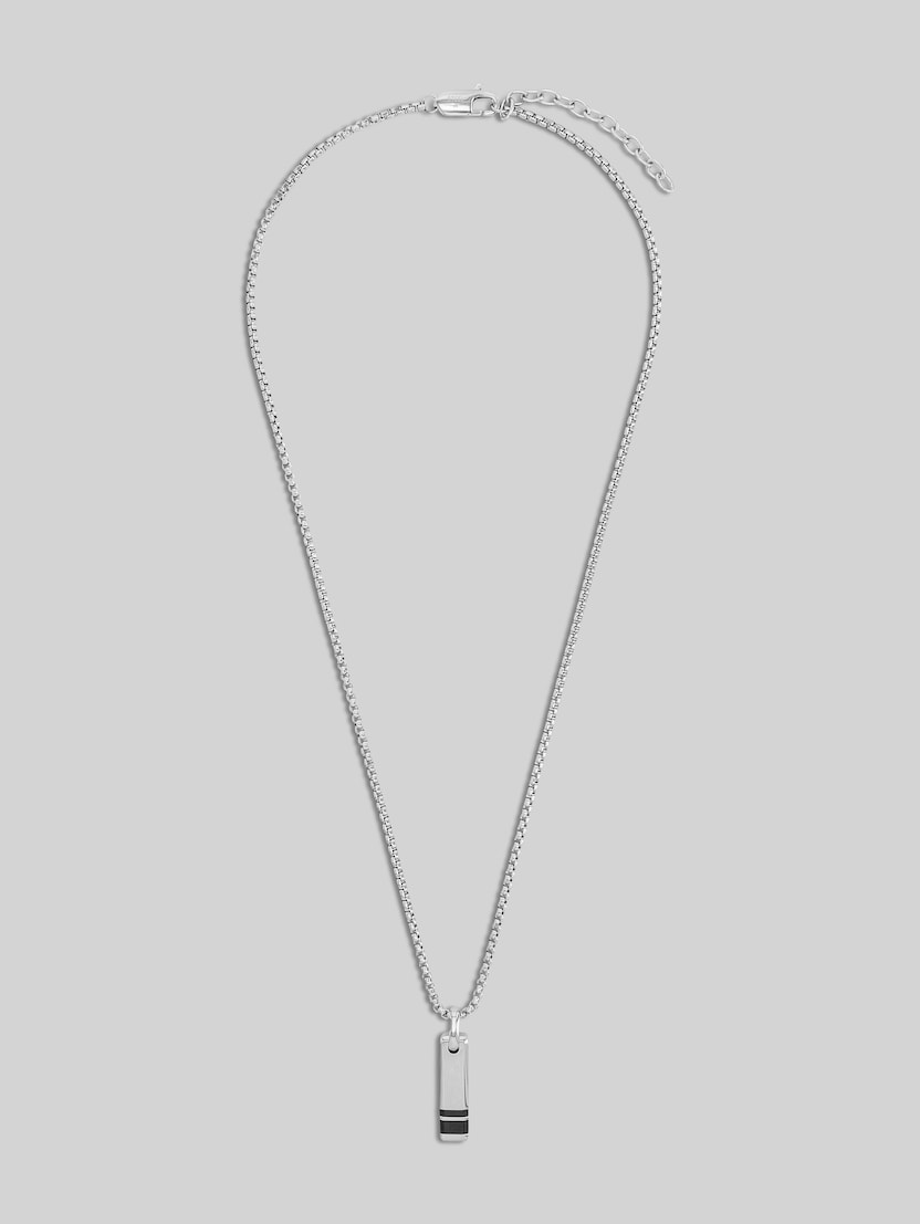 Venetian necklace with pendant – silver stainless steel by Men, bicolor