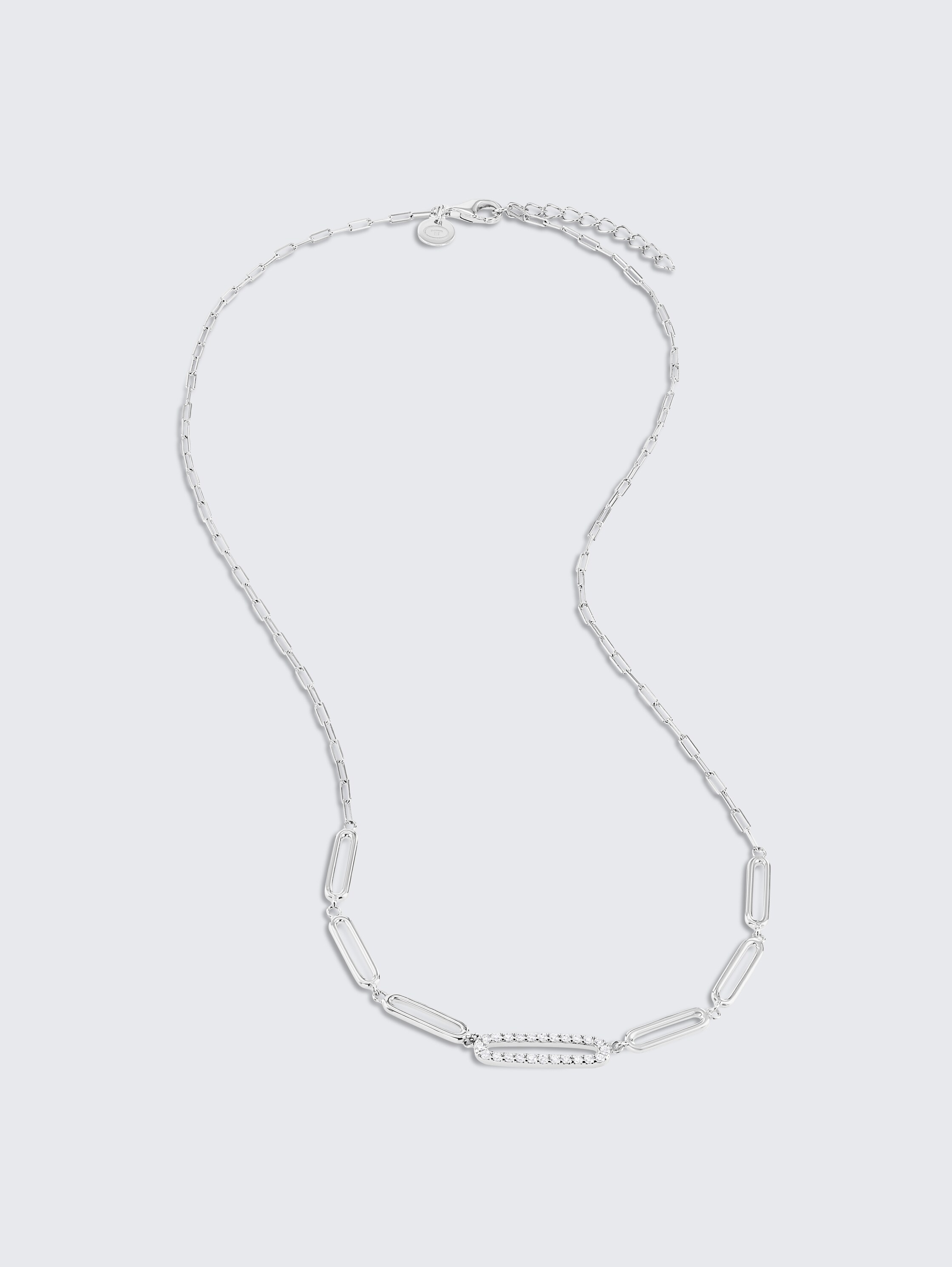 Ketting zilver 925 - Steen zirkonia wit - silver - 