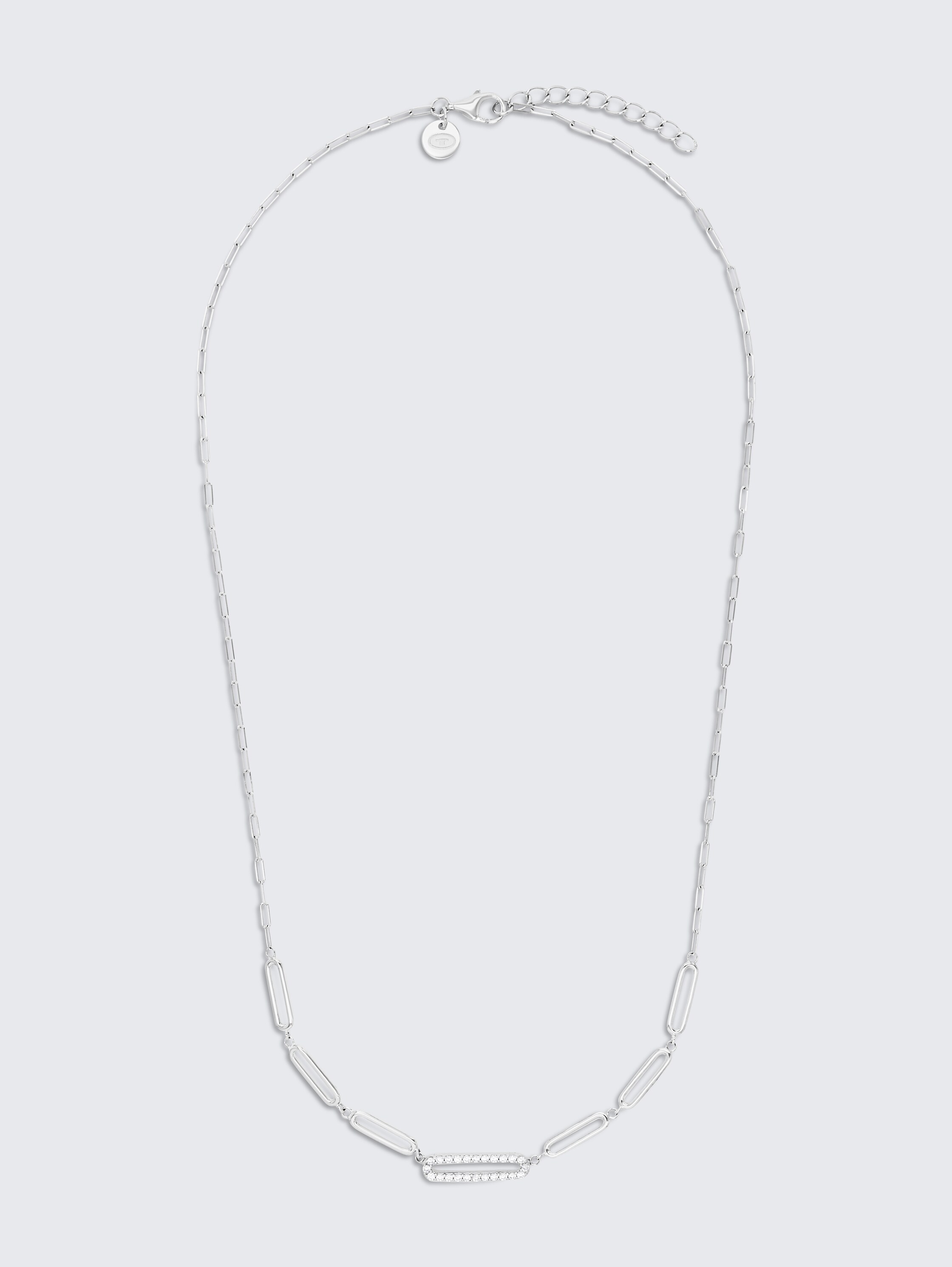 Ketting zilver 925 - Steen zirkonia wit - silver - 