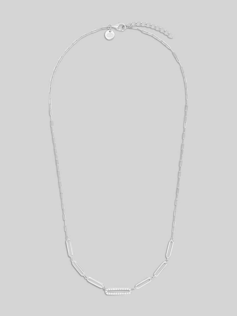 Necklace, 925 silver - White zirconia stone by Women, silver