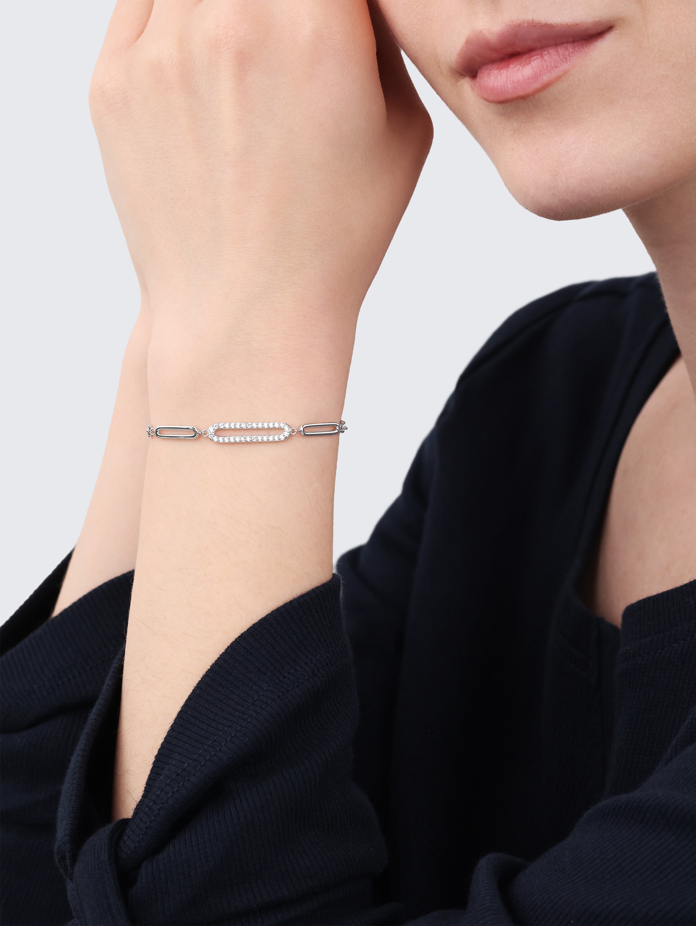 Armband zilver 925 | Steen zirkonia wit - silver - 