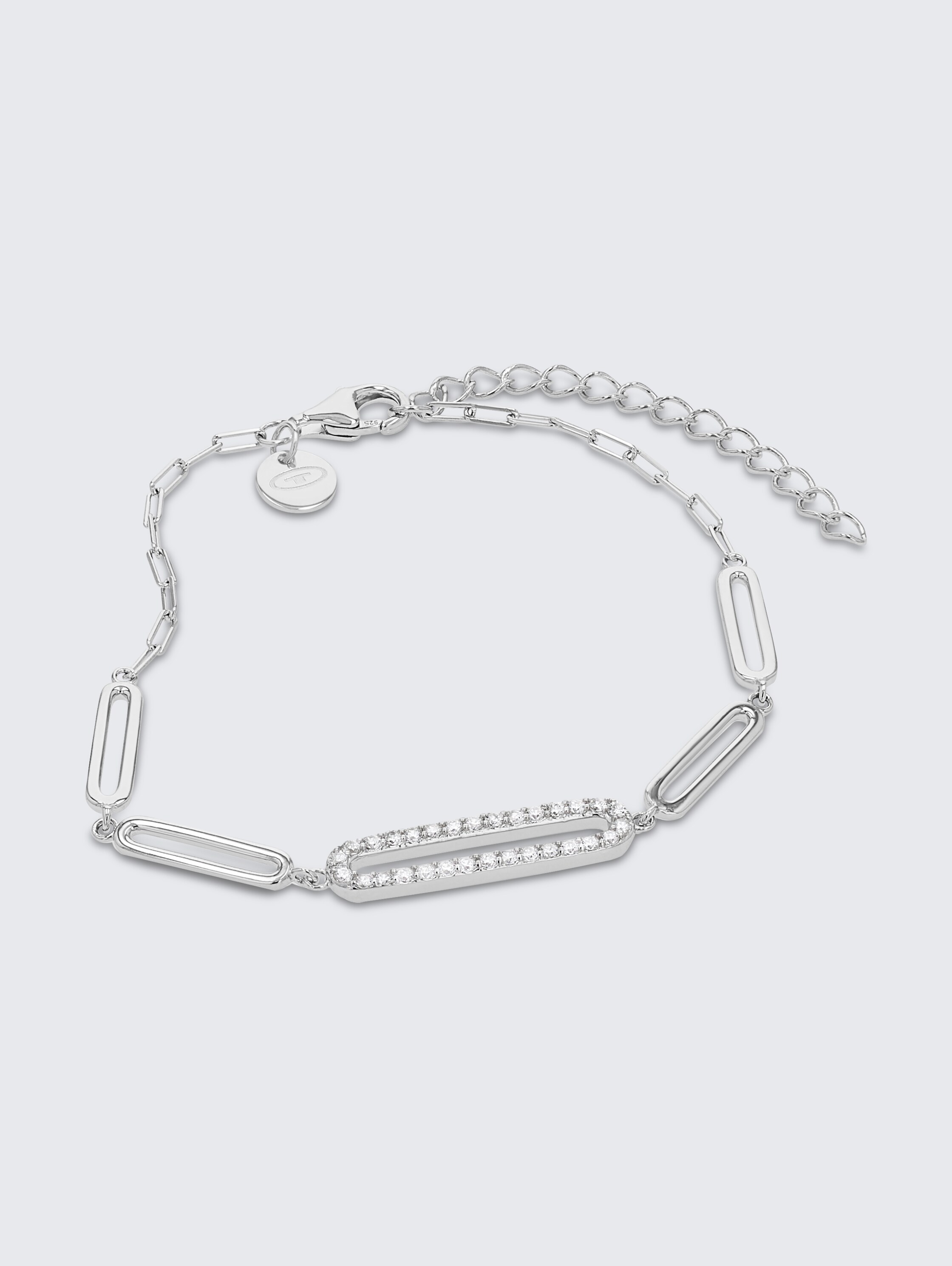 Armband zilver 925 | Steen zirkonia wit - silver - 