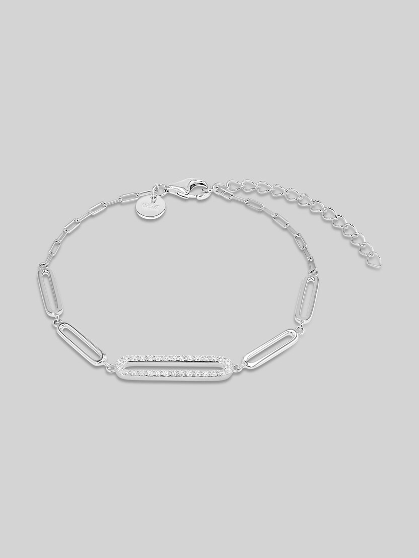 Bracelet, 925 silver - Stone: white zirconia by Women, silver