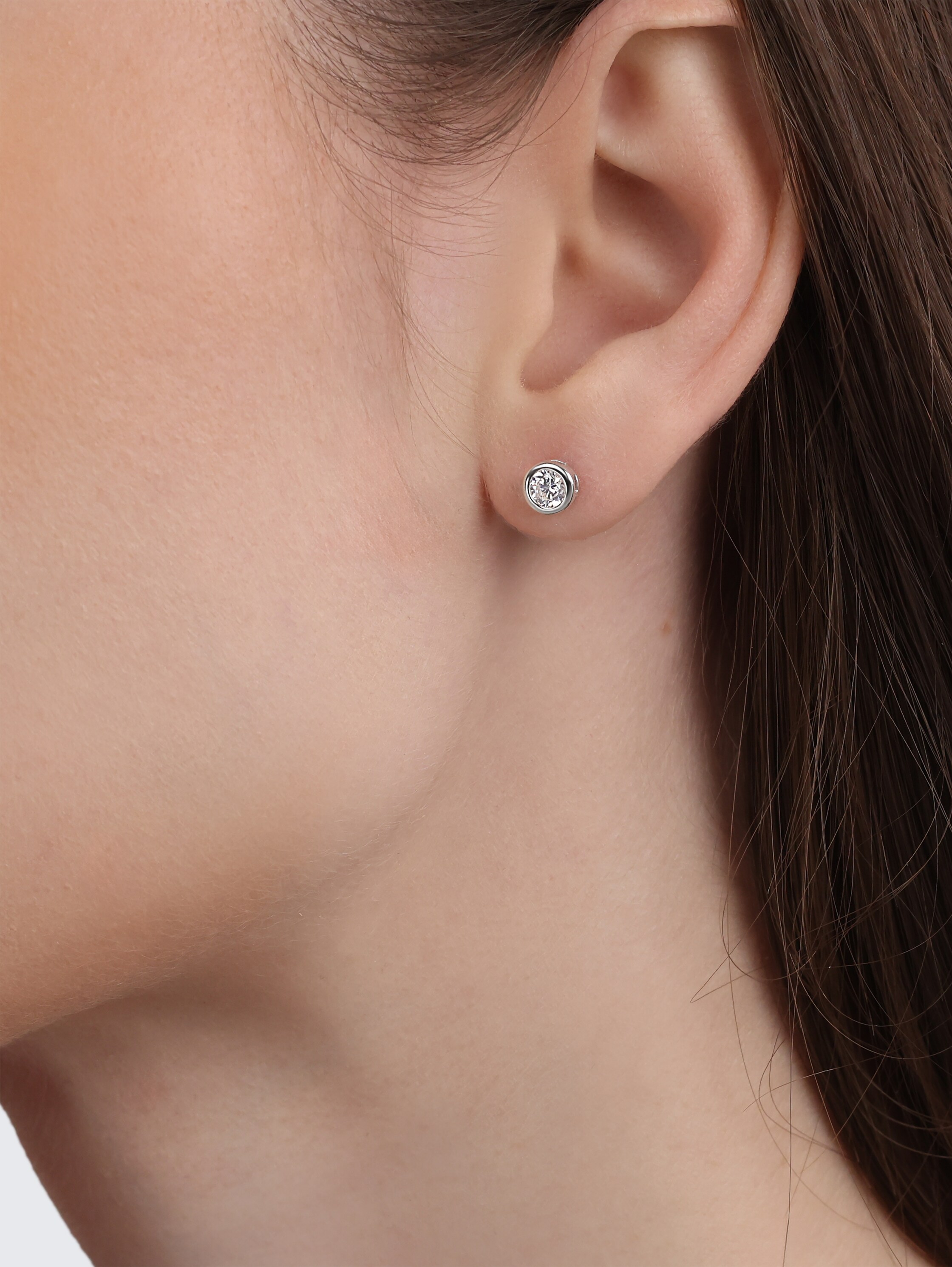 Ohrstecker Silber 925 - Stein Zirkonia weiß - silver - 