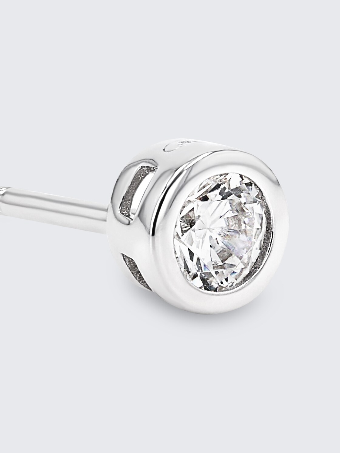 Stud earrings, 925 silver - White zirconia stone - silver