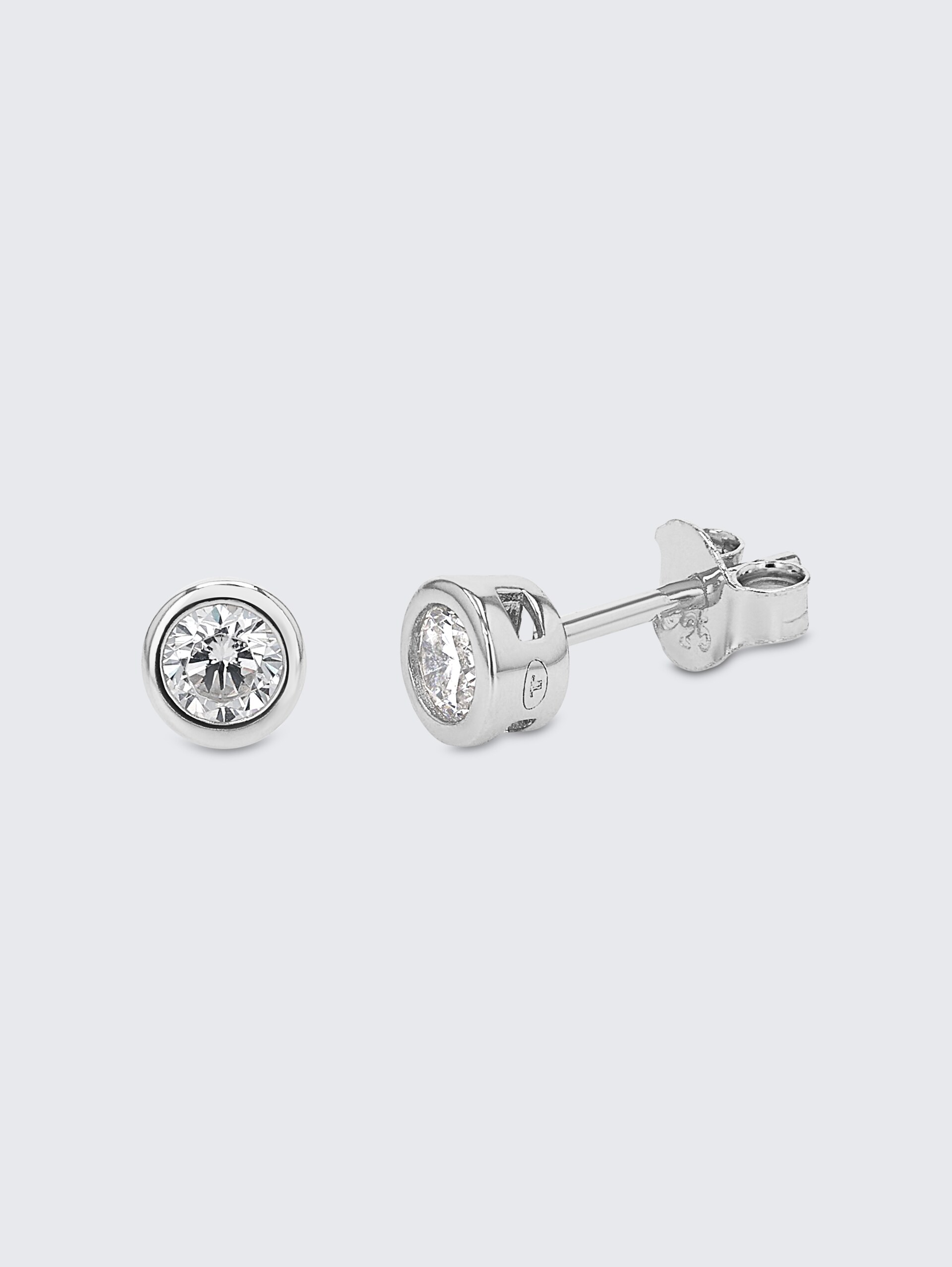 Ohrstecker Silber 925 - Stein Zirkonia weiß - silver