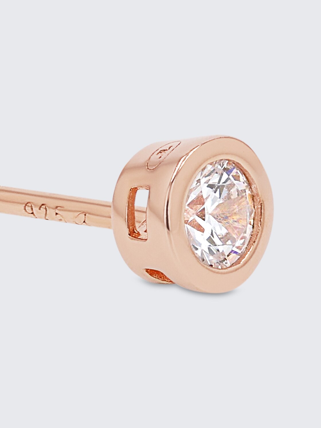 Ohrstecker Silber 925 - Stein Zirkonia weiß - rose gold