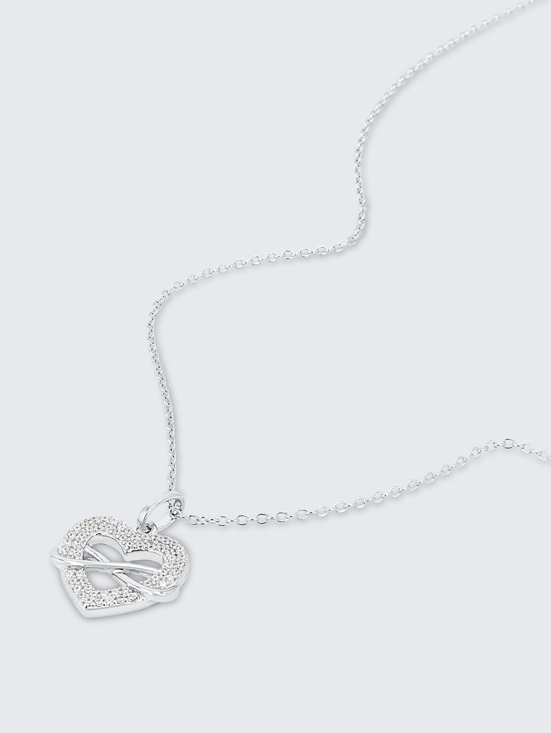 Halskette mit Anhänger Silber 925 - Stein Zirkonia weiß - silver