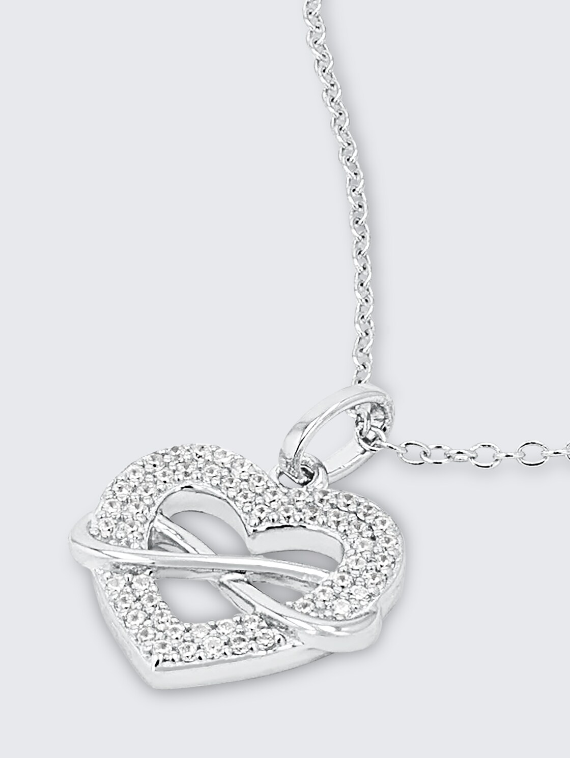 Halskette mit Anhänger Silber 925 - Stein Zirkonia weiß - silver