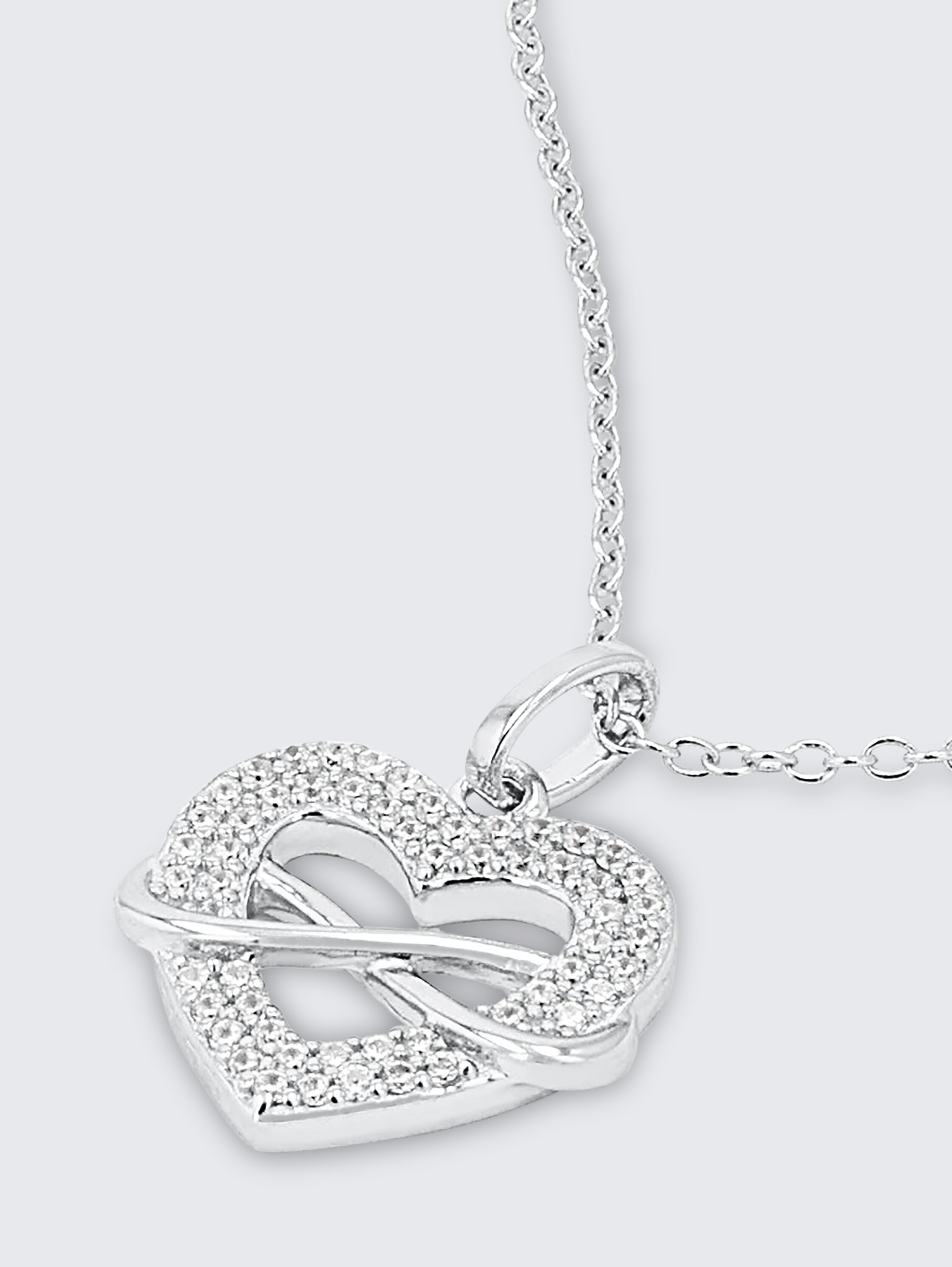 Halskette mit Anhänger Silber 925 | Stein Zirkonia weiß - silver - 