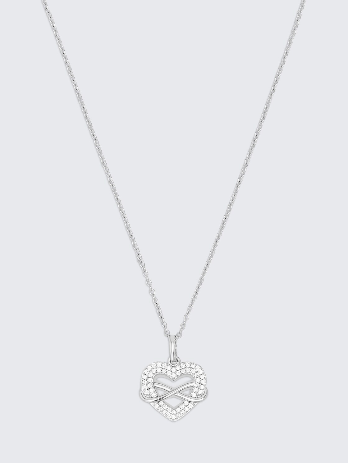 Halskette mit Anhänger Silber 925 - Stein Zirkonia weiß - silver