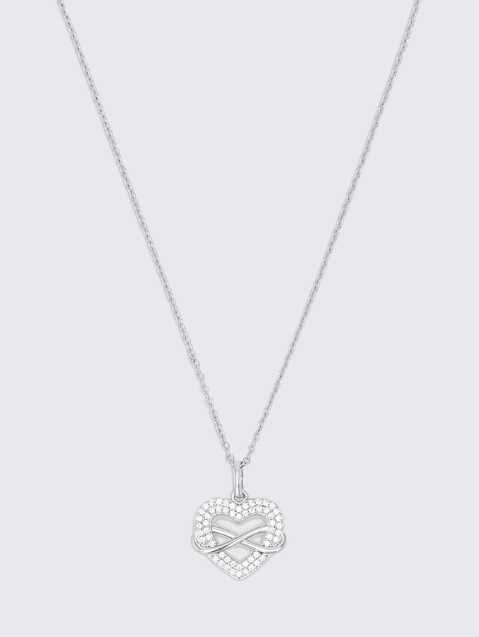 Halskette mit Anhänger Silber 925 - Stein Zirkonia weiß - silver