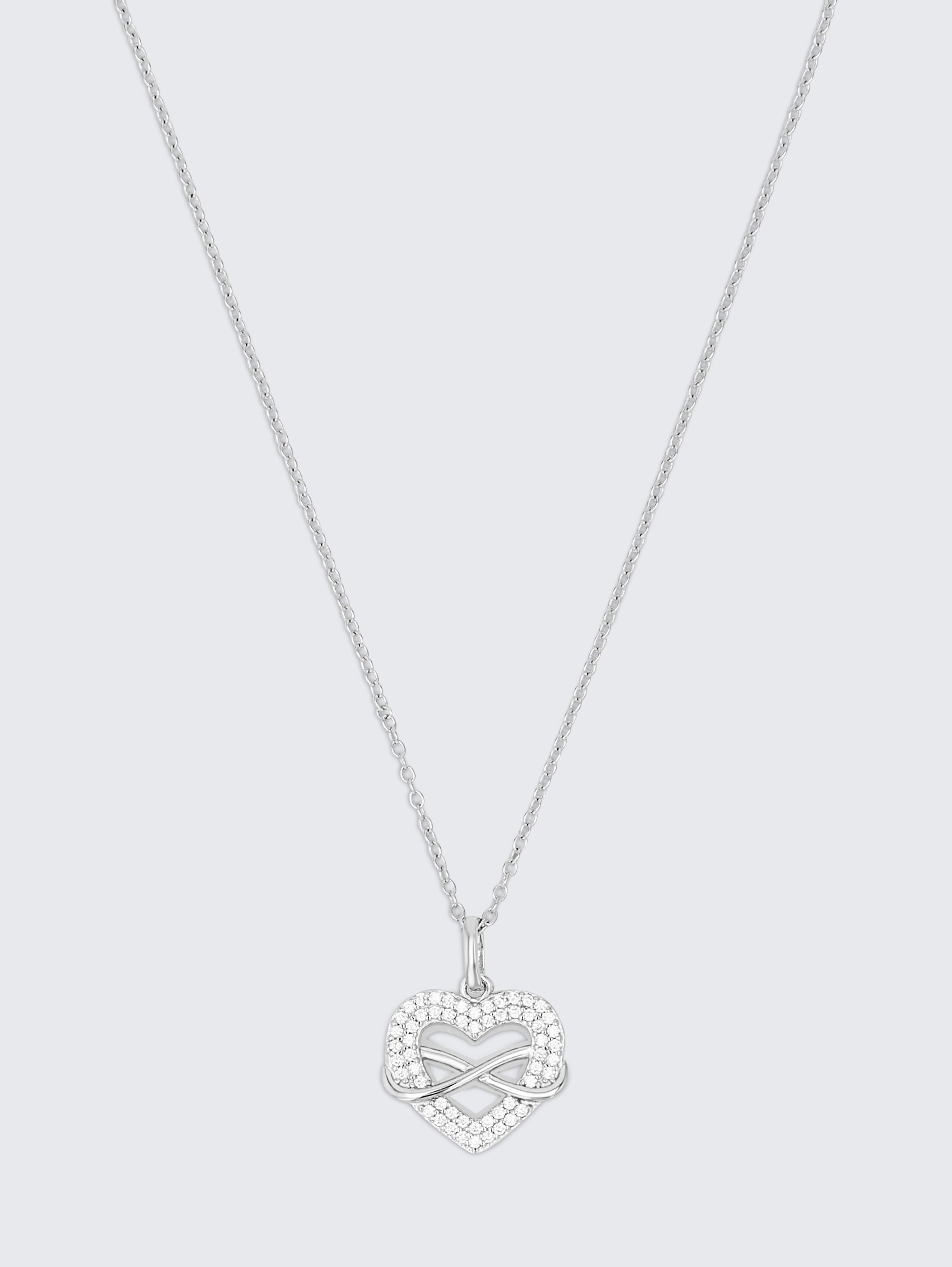 Halskette mit Anhänger Silber 925 | Stein Zirkonia weiß - silver - 