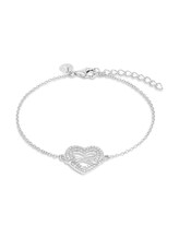 Ausgewählt, Armband Herz Infinity Silber 925 - Stein Zirkonia weiß von Tom Tailor, silber