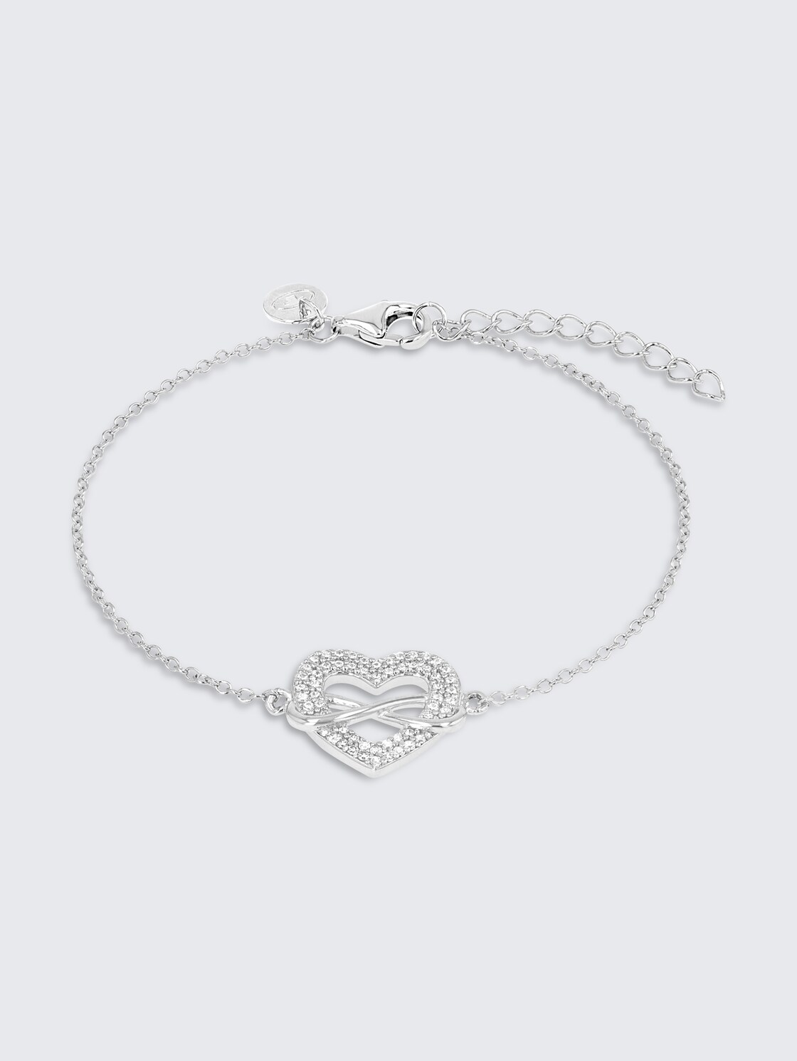 Armband Herz Infinity Silber 925 - Stein Zirkonia weiß - silver