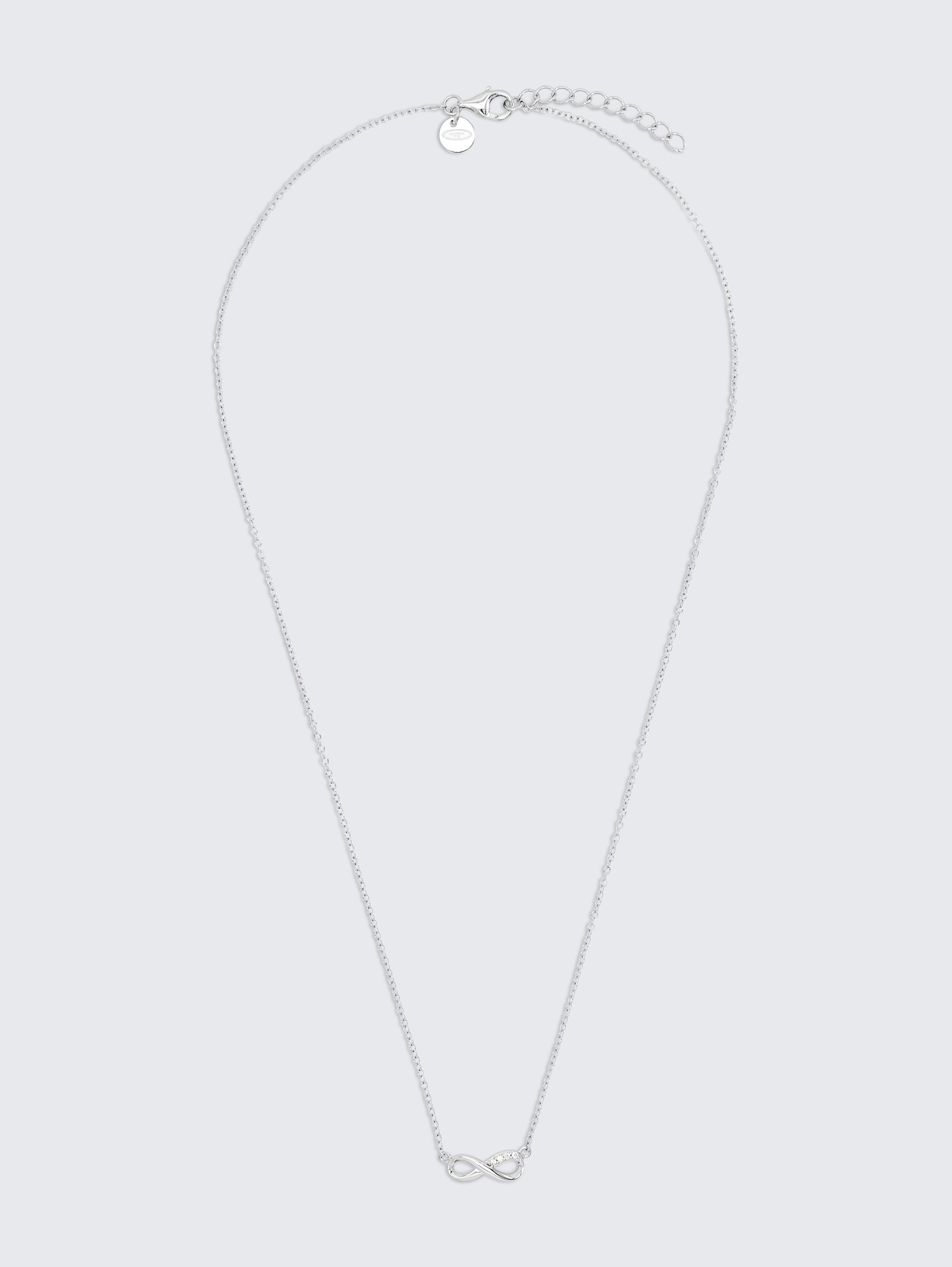 Halskette mit Infinity Anhänger Silber 925 - Stein Zirkonia weiß von Women, silver