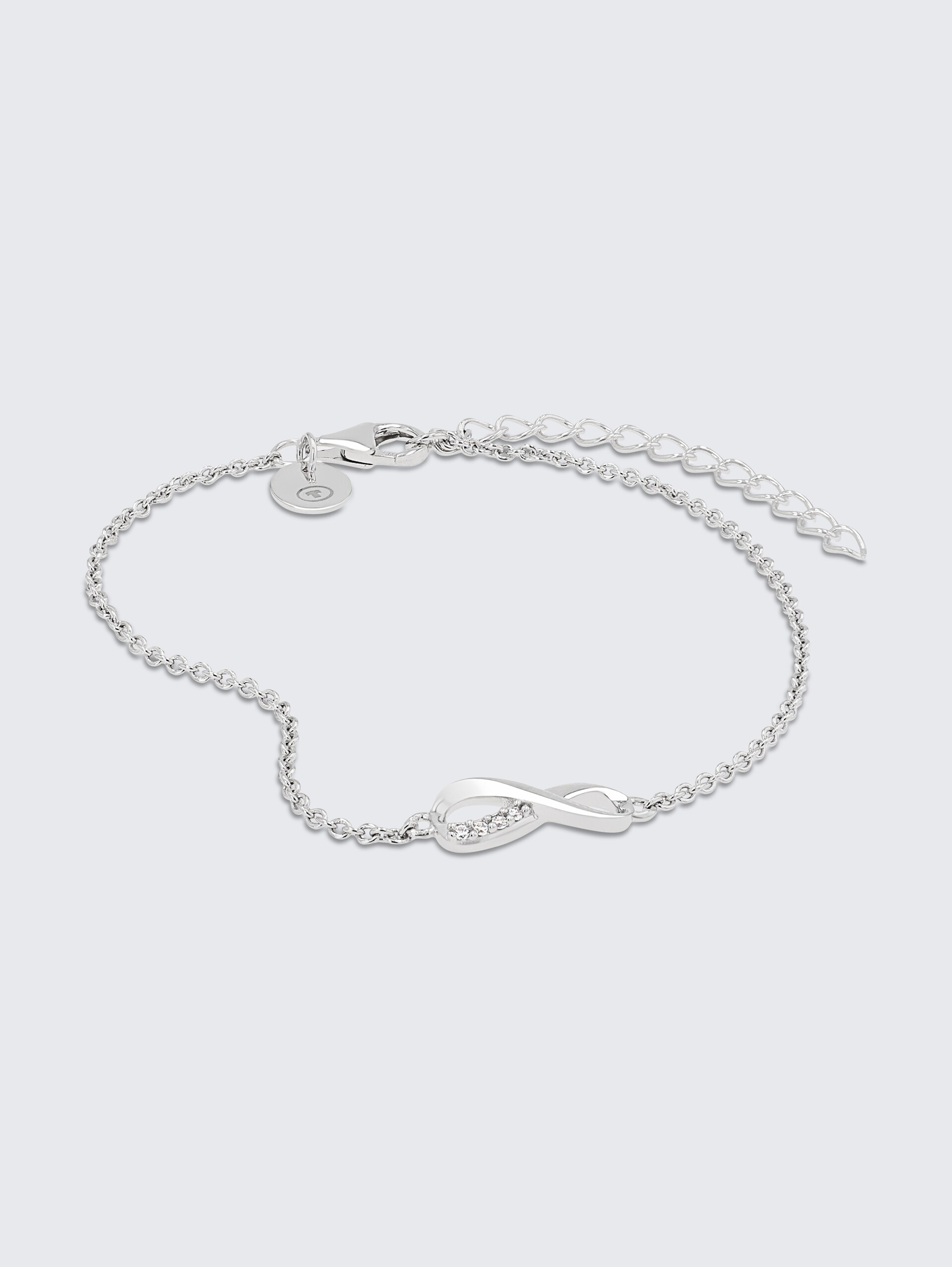 Armband Infinity Silber 925 - Stein Zirkonia weiß - silver