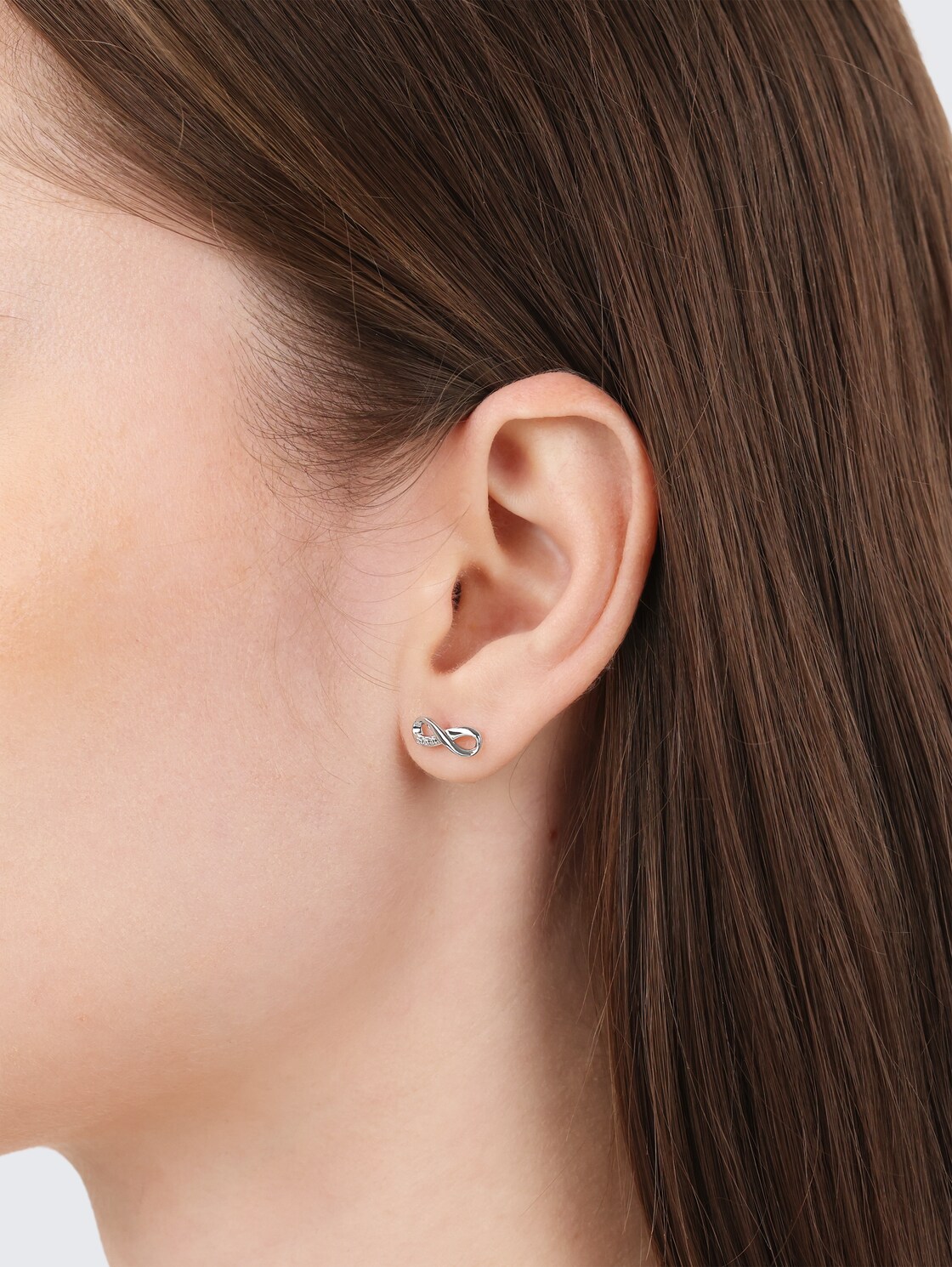 Stud earrings, 925 silver - White zirconia stone - silver