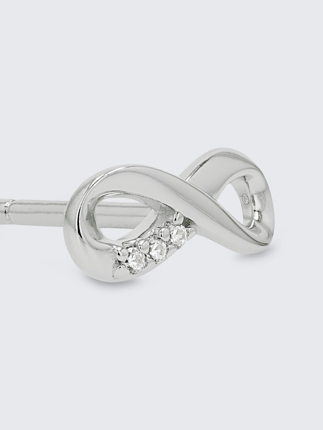 Stud earrings, 925 silver - White zirconia stone - silver