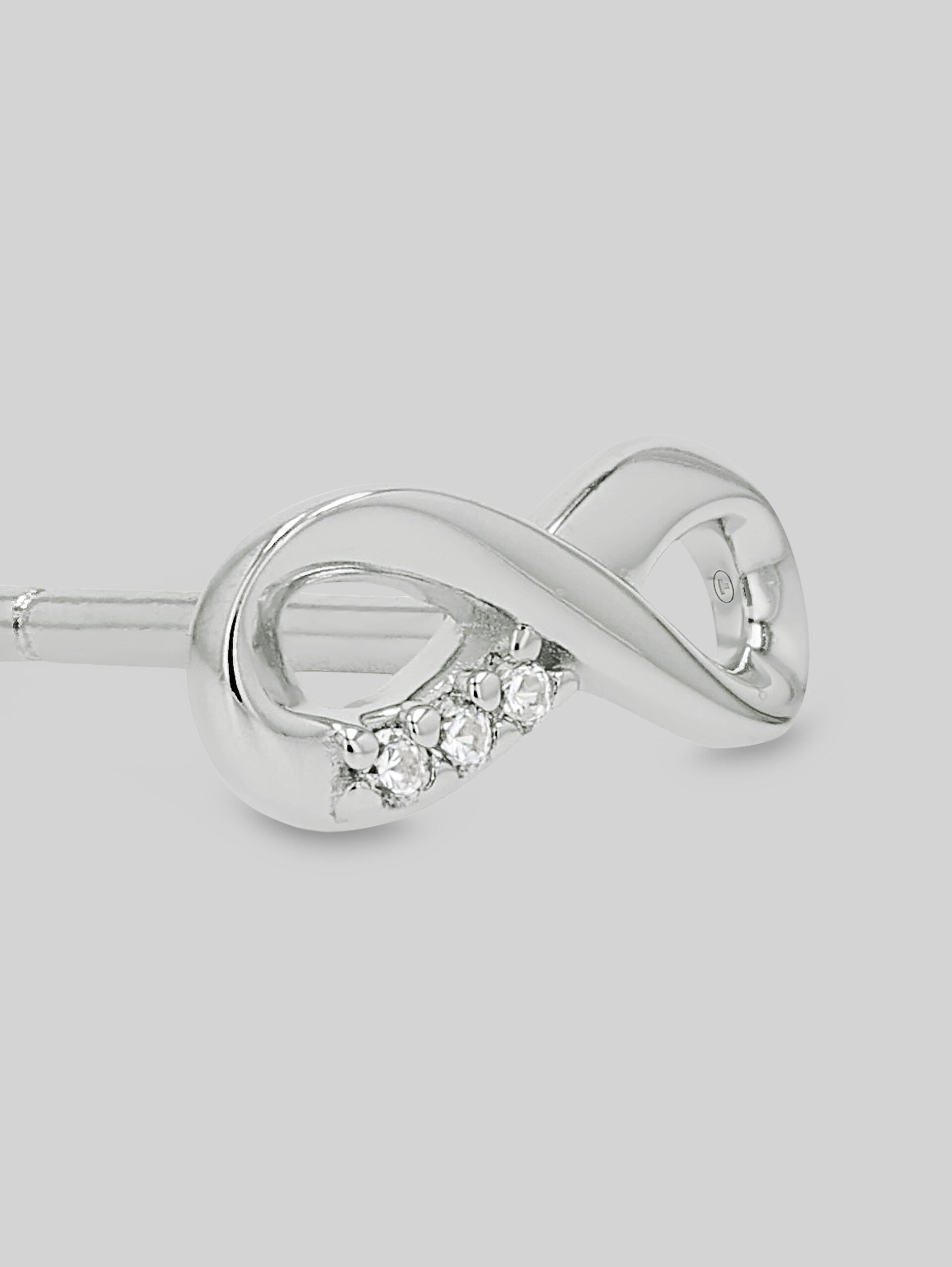 Stud earrings, 925 silver - White zirconia stone - silver