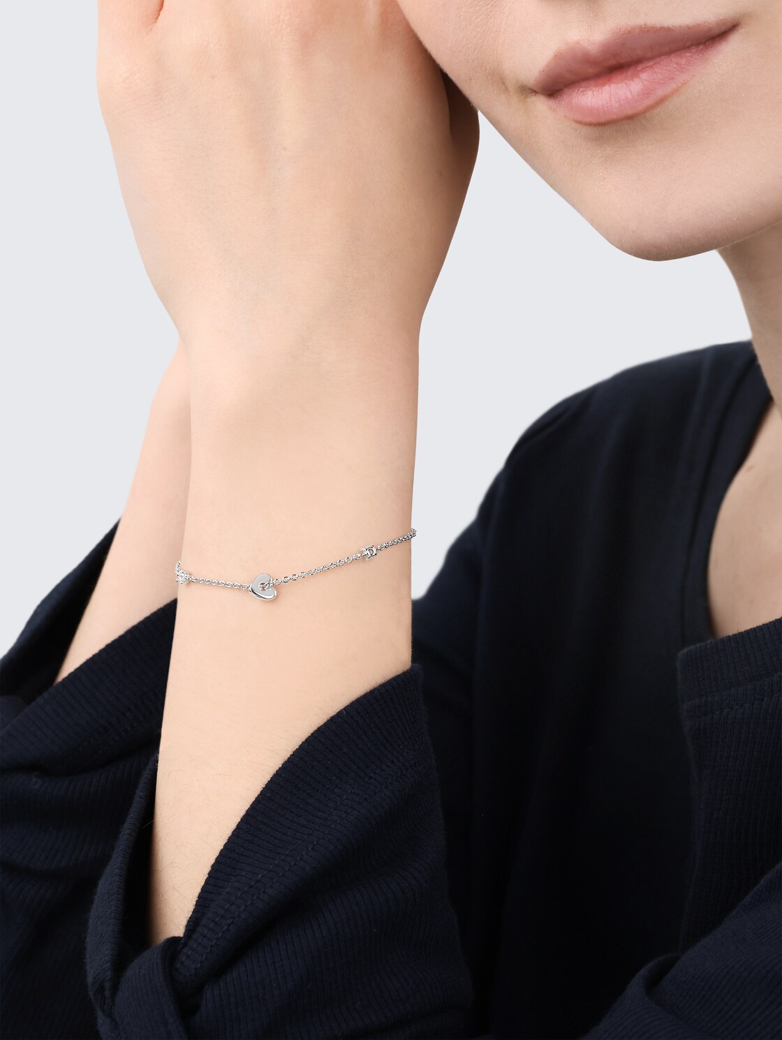 Armband Herz Silber 925 - Stein Zirkonia weiß - silver