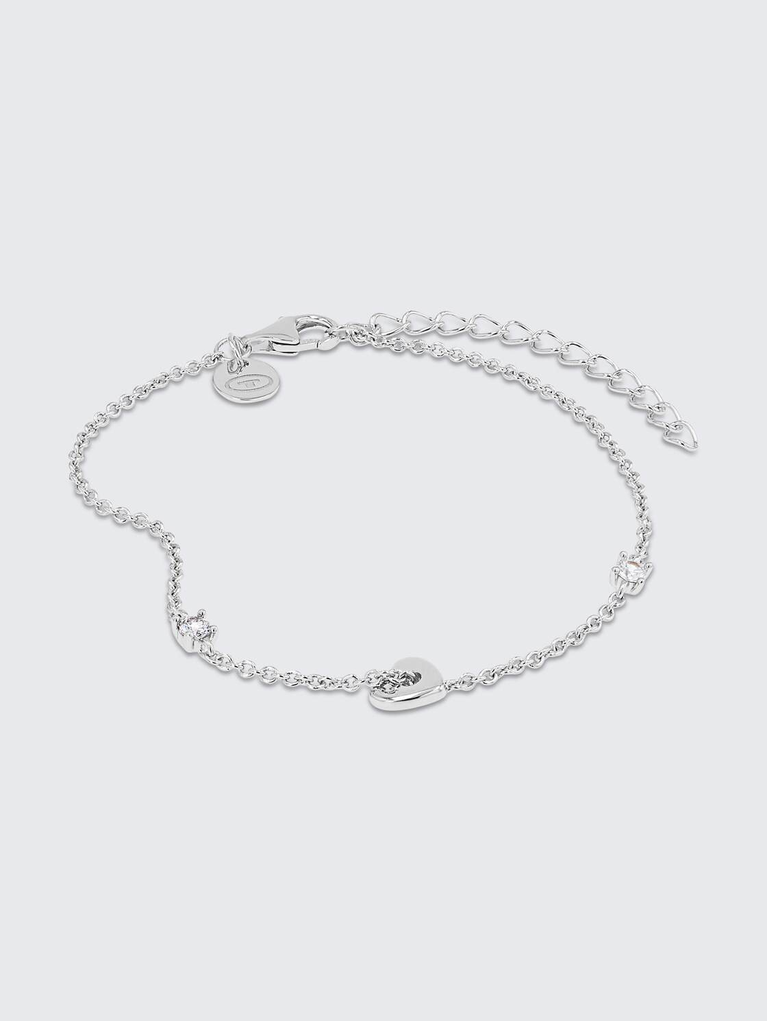 Armband Herz Silber 925 - Stein Zirkonia weiß - silver