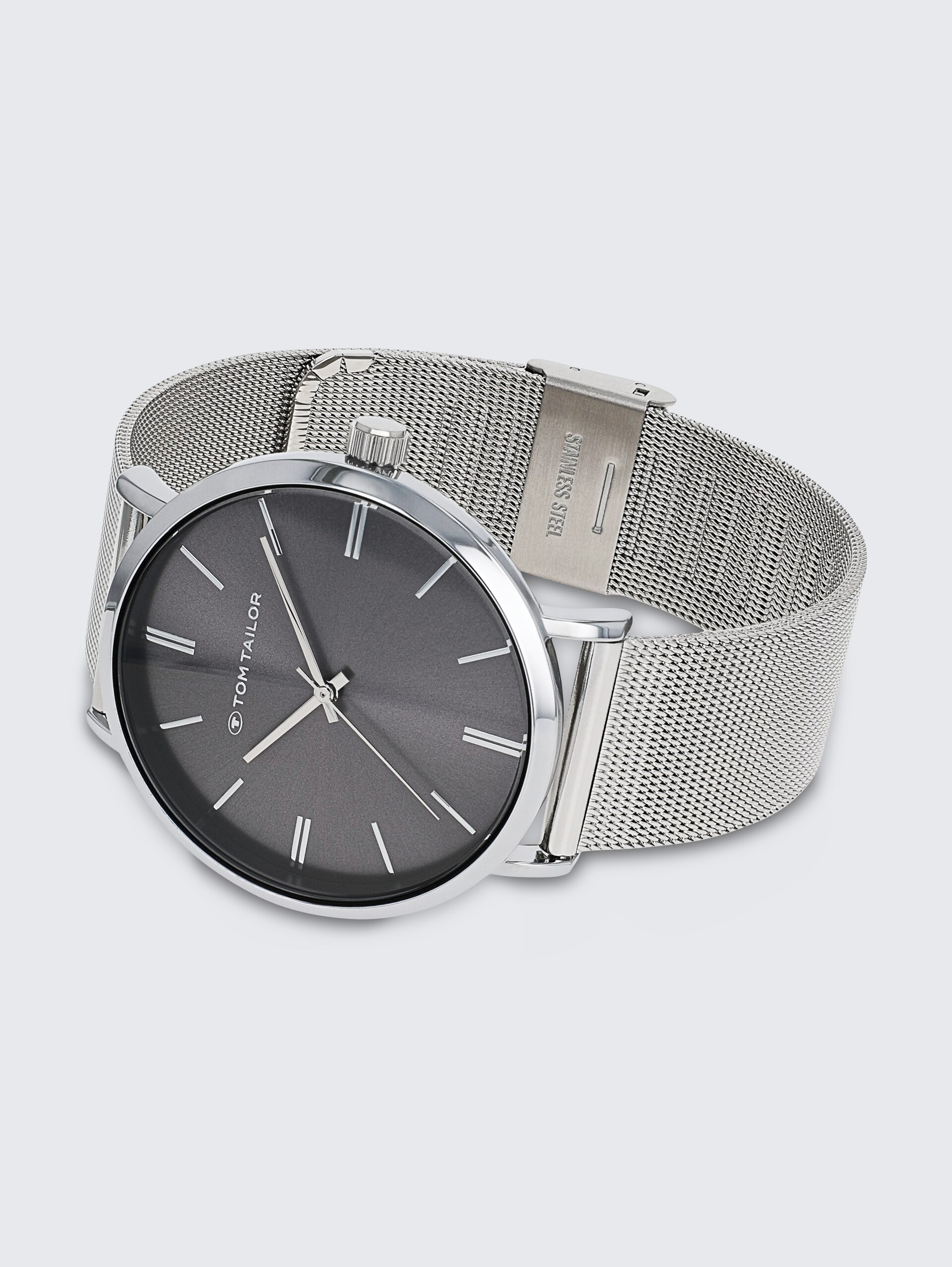Silver stainless steel wristwatch with 40 mm - silver
