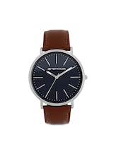 Ausgewählt, Armbanduhr silber - Ziffernblatt braun mit 40mm von Tom Tailor, silber