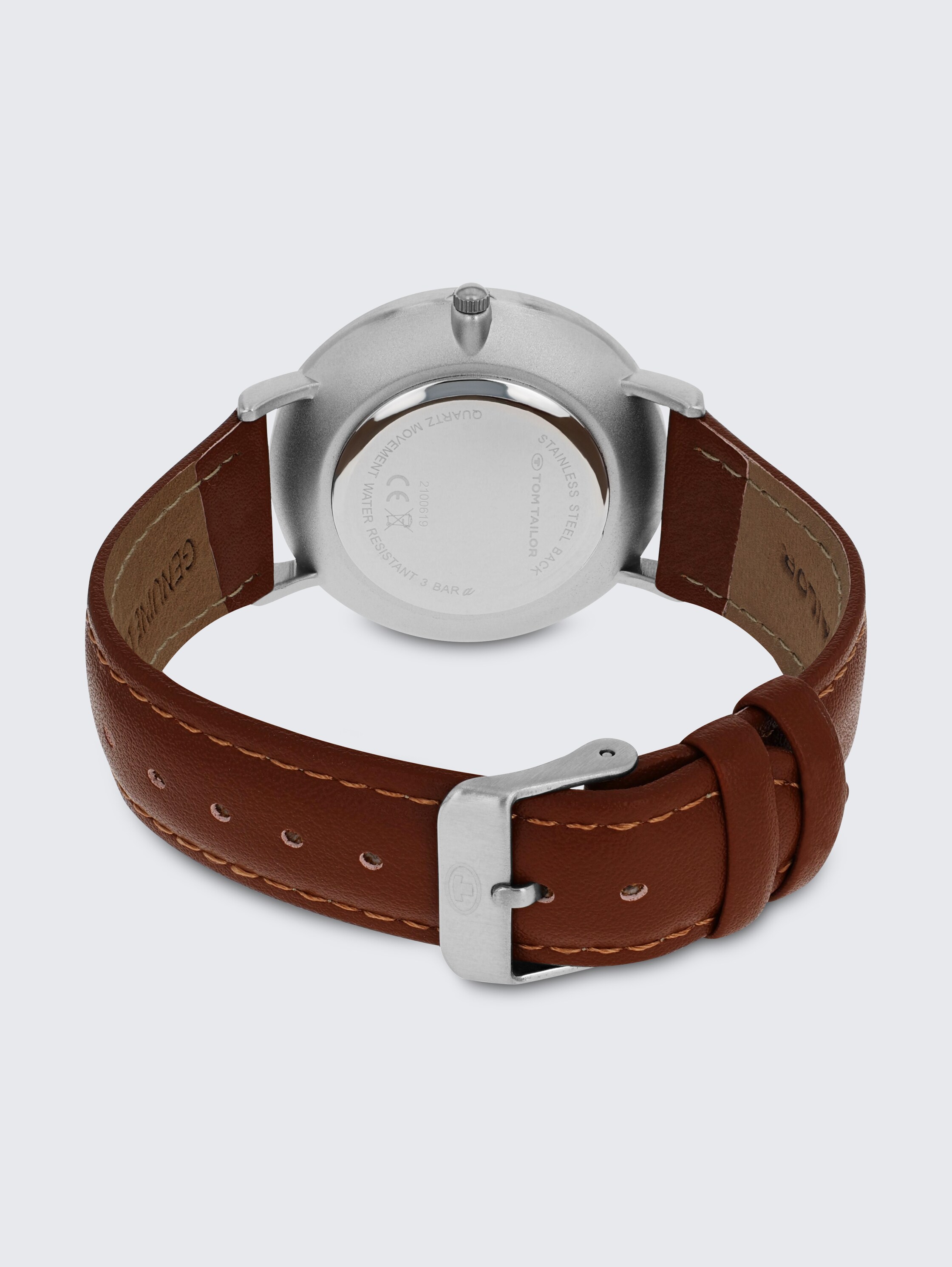 Silver wristwatch, brown dial, 40 mm - silver - 