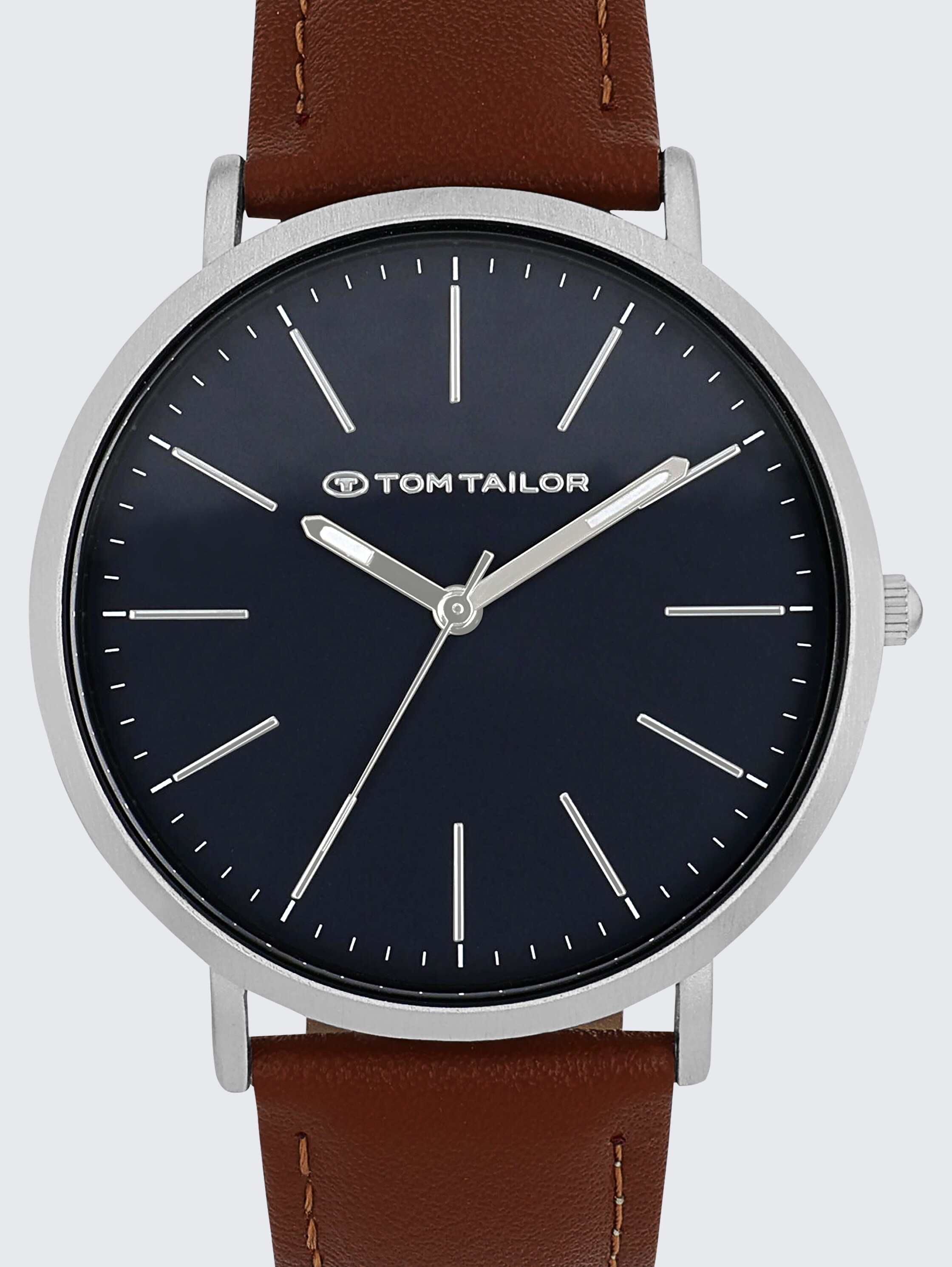 Silver wristwatch, brown dial, 40 mm - silver - 