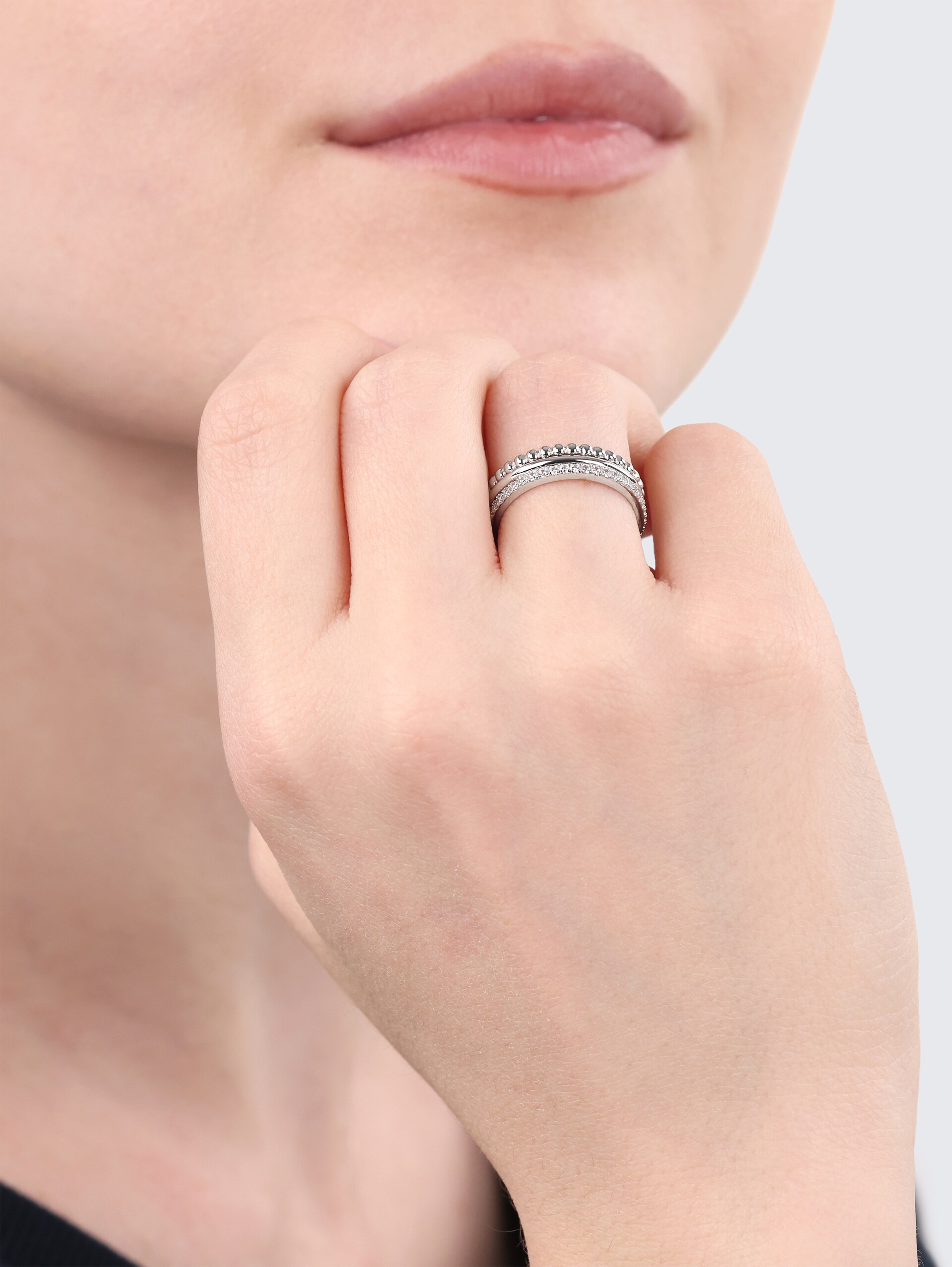 Ring sterling zilver 925 - Steen zirkonia wit - silver