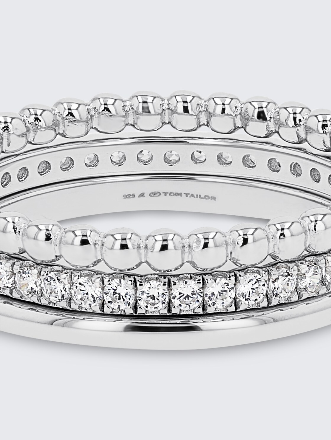 Steckring Sterling Silber 925 - Stein Zirkonia weiß - silver