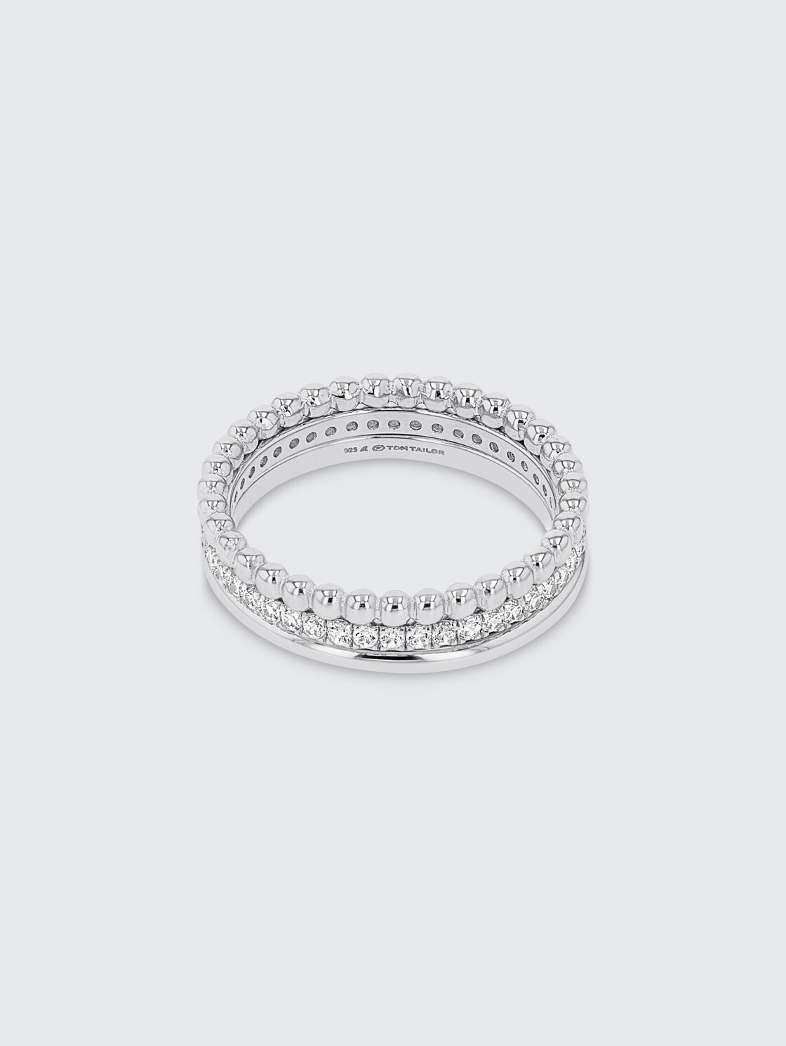 Steckring Sterling Silber 925 - Stein Zirkonia weiß - silver