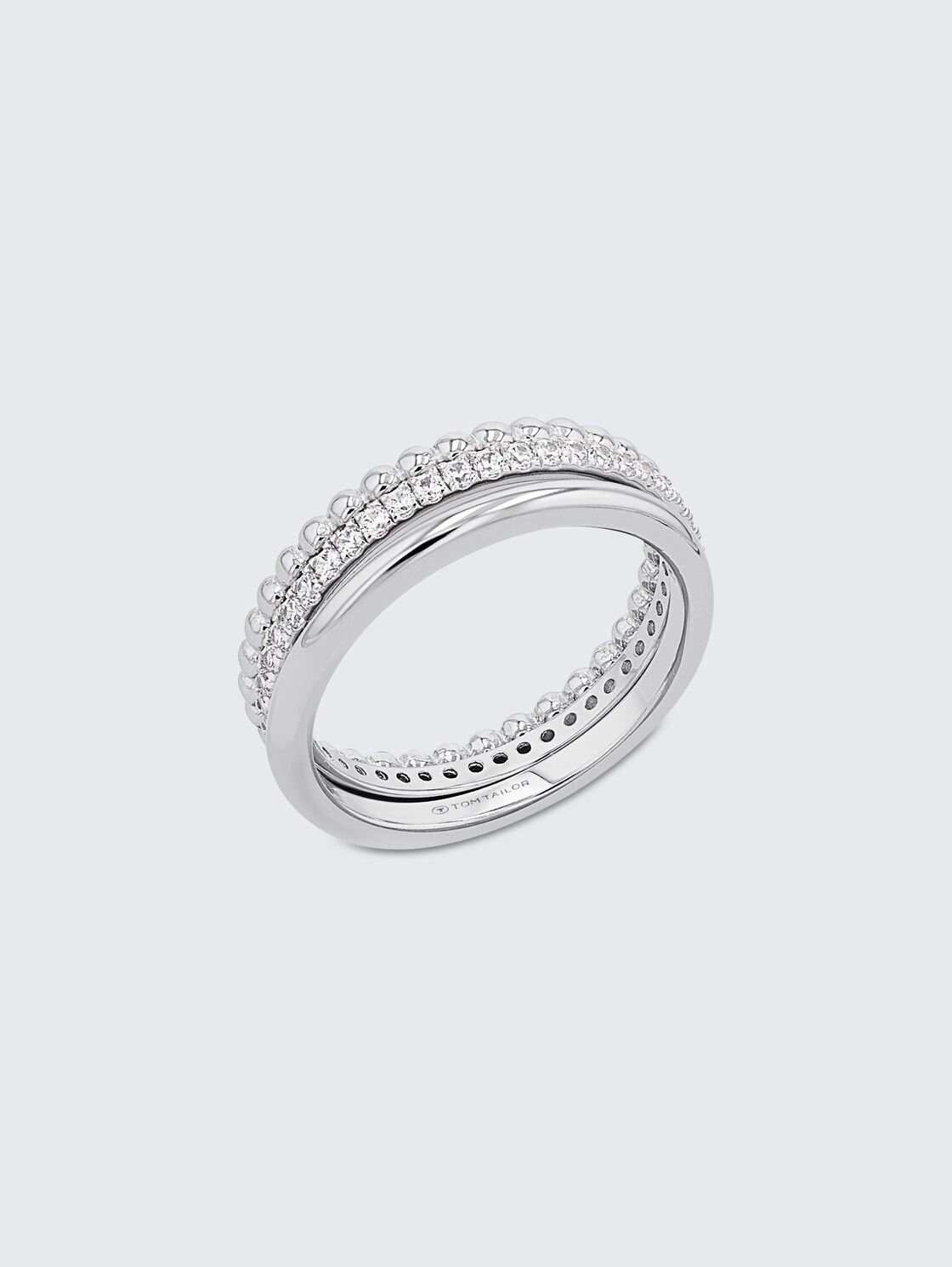 Steckring Sterling Silber 925 - Stein Zirkonia weiß - silver