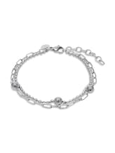 Ausgewählt, Gliederarmkette aus Edelstahl silber von Tom Tailor, silber