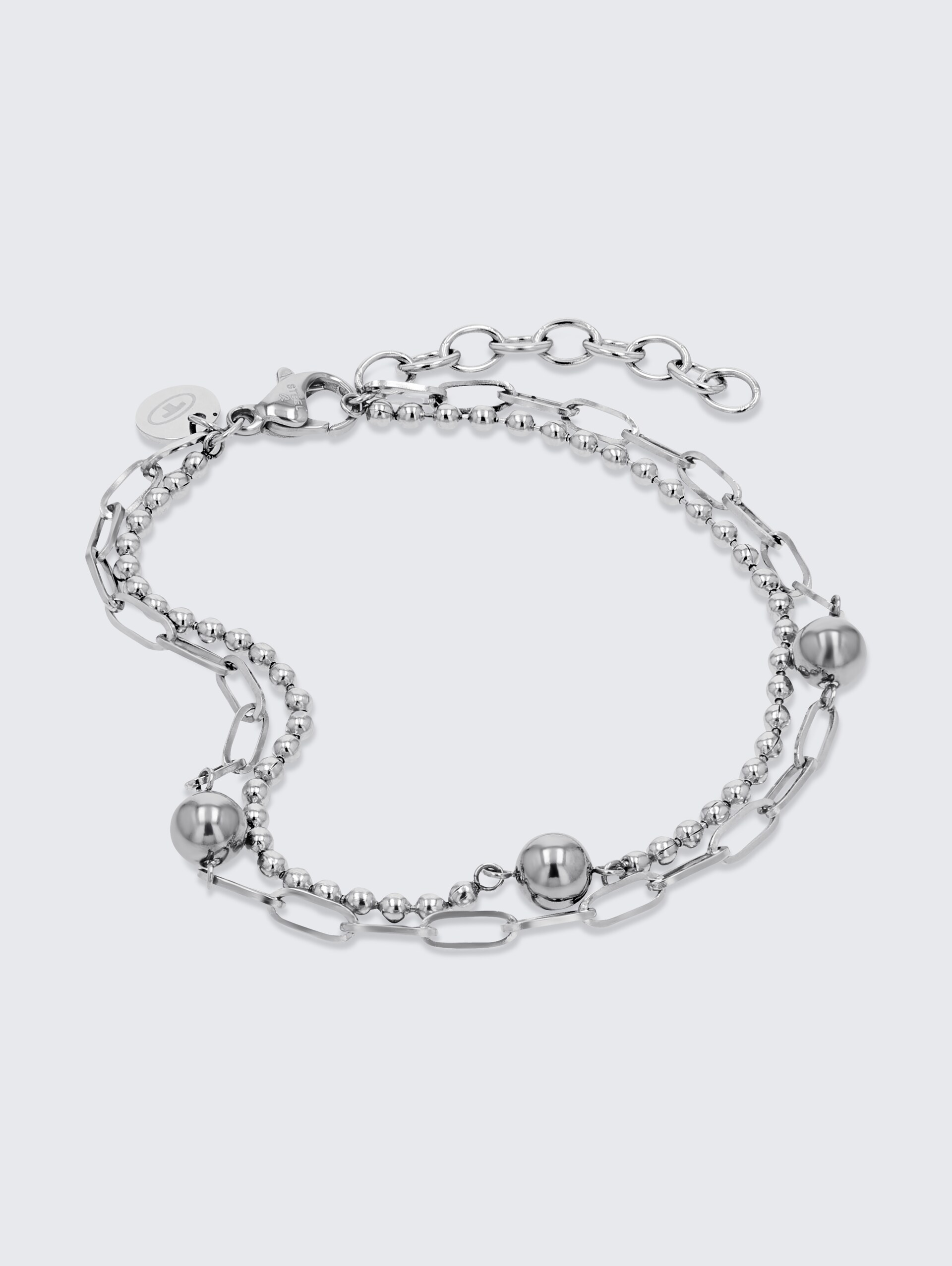 Gliederarmkette aus Edelstahl silber - silver