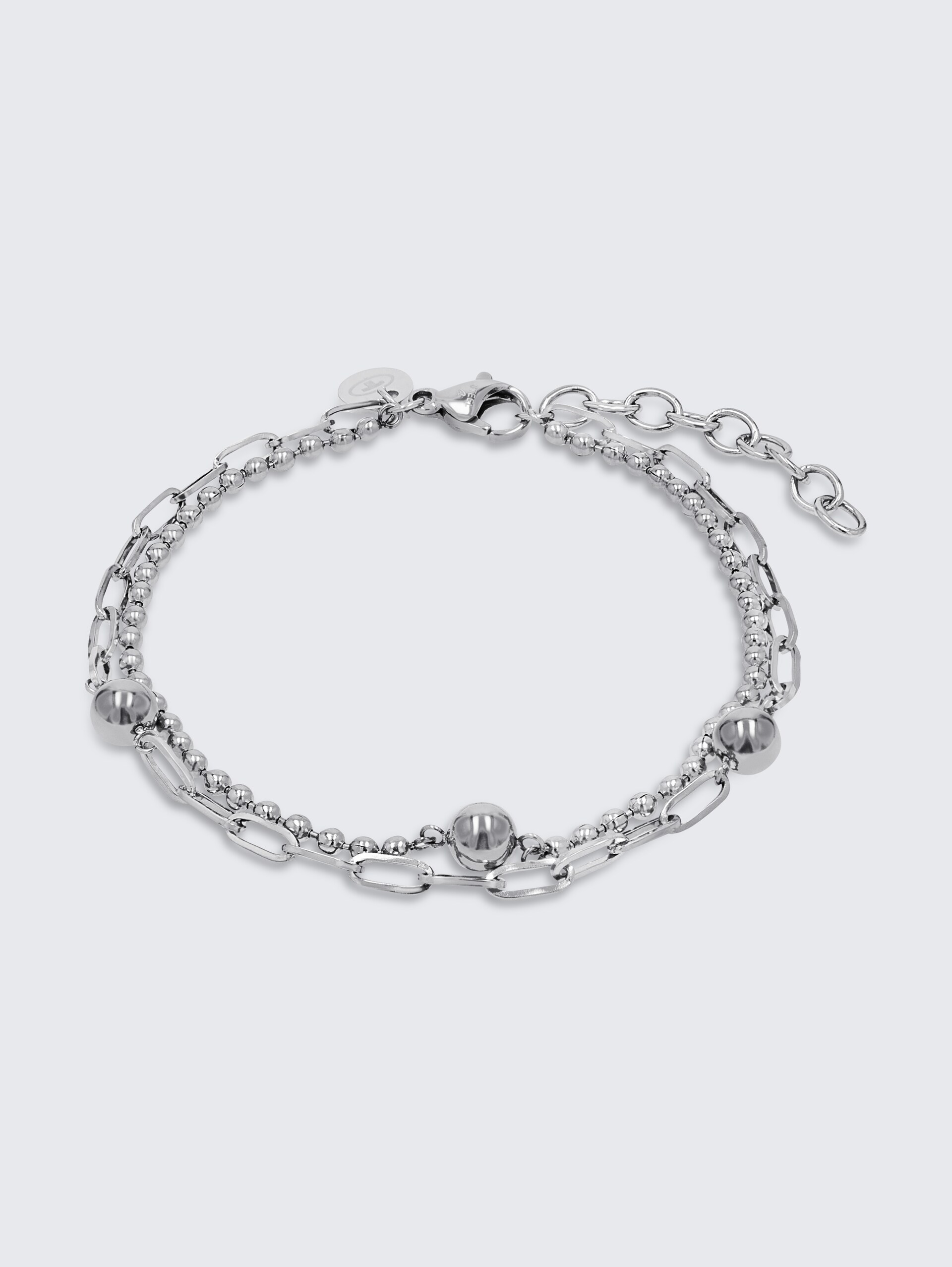 Gliederarmkette aus Edelstahl silber - silver