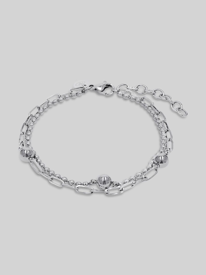 Stainless steel silver link bracelet by Women, silver