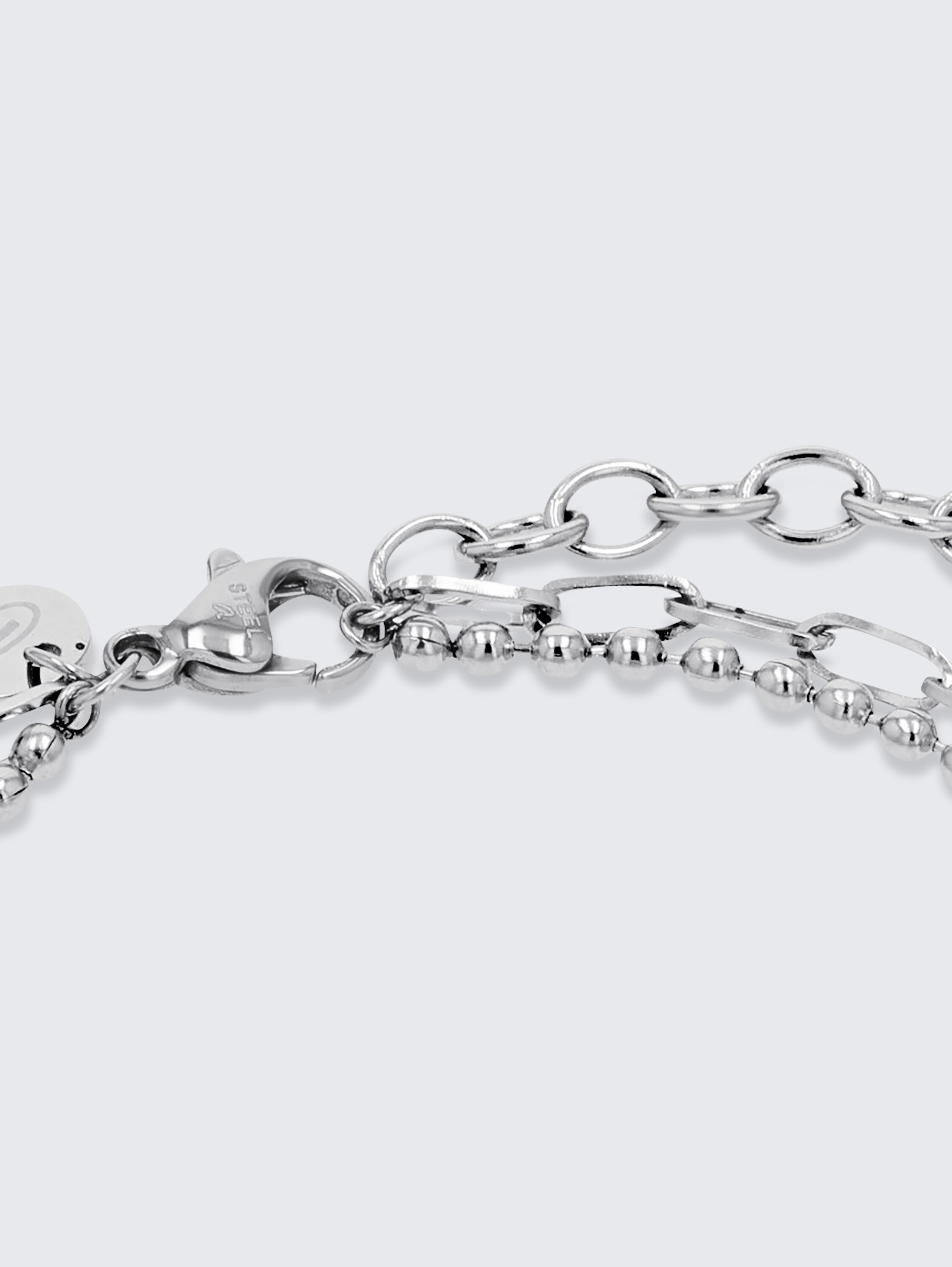 Stainless steel silver link bracelet - silver - 