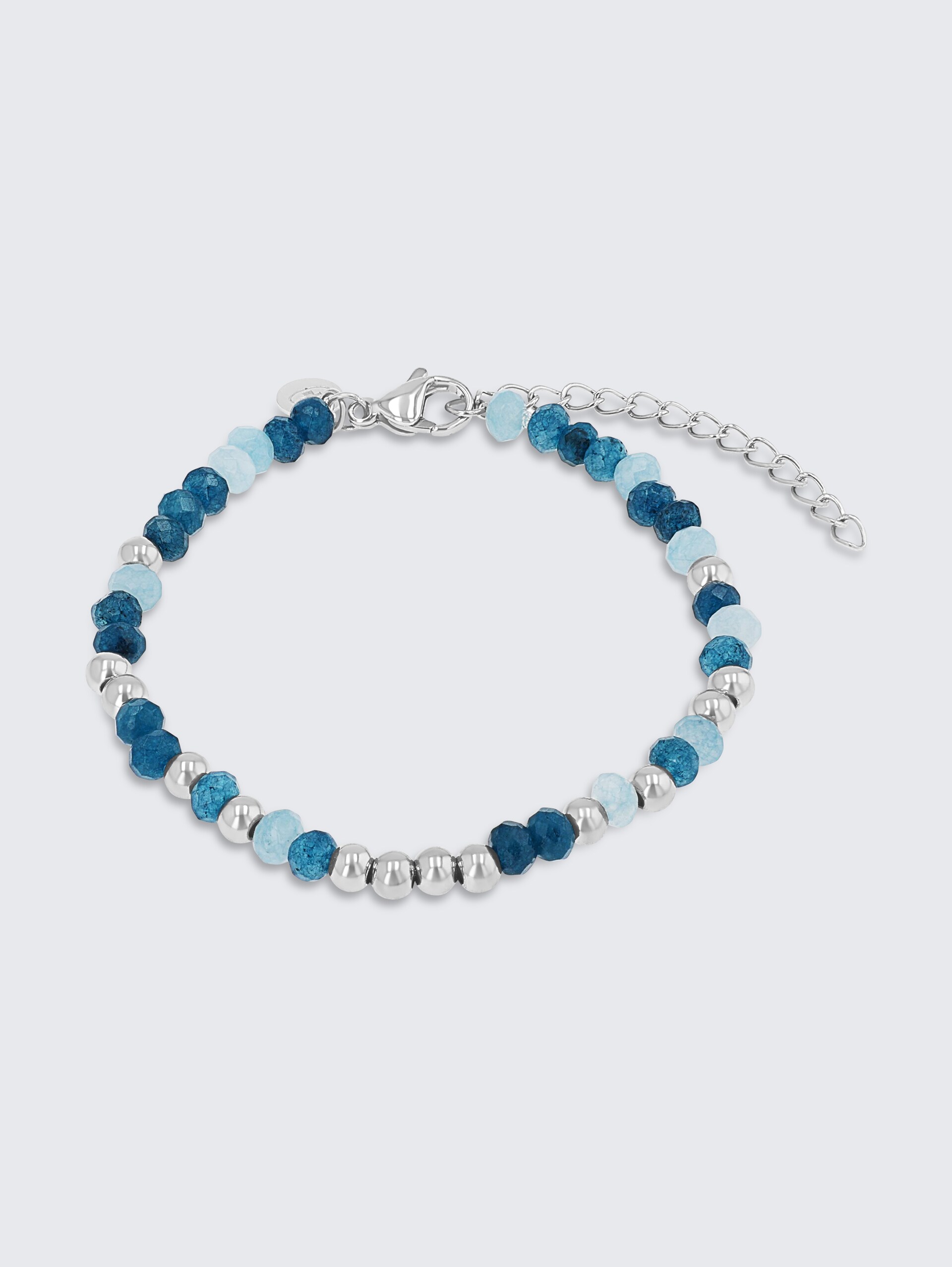 Beads-Armband aus Edelstahl silber versstellbar - silver