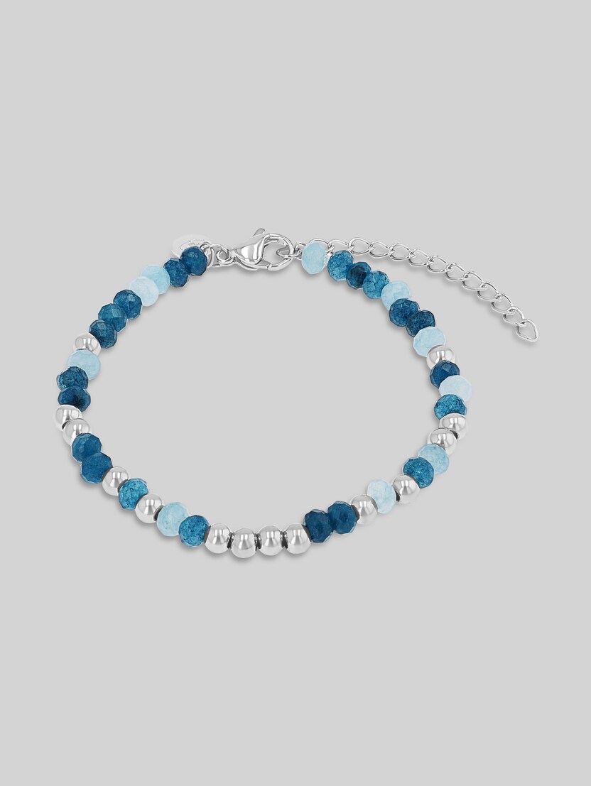 Adjustable stainless steel silver bead bracelet by Women, silver