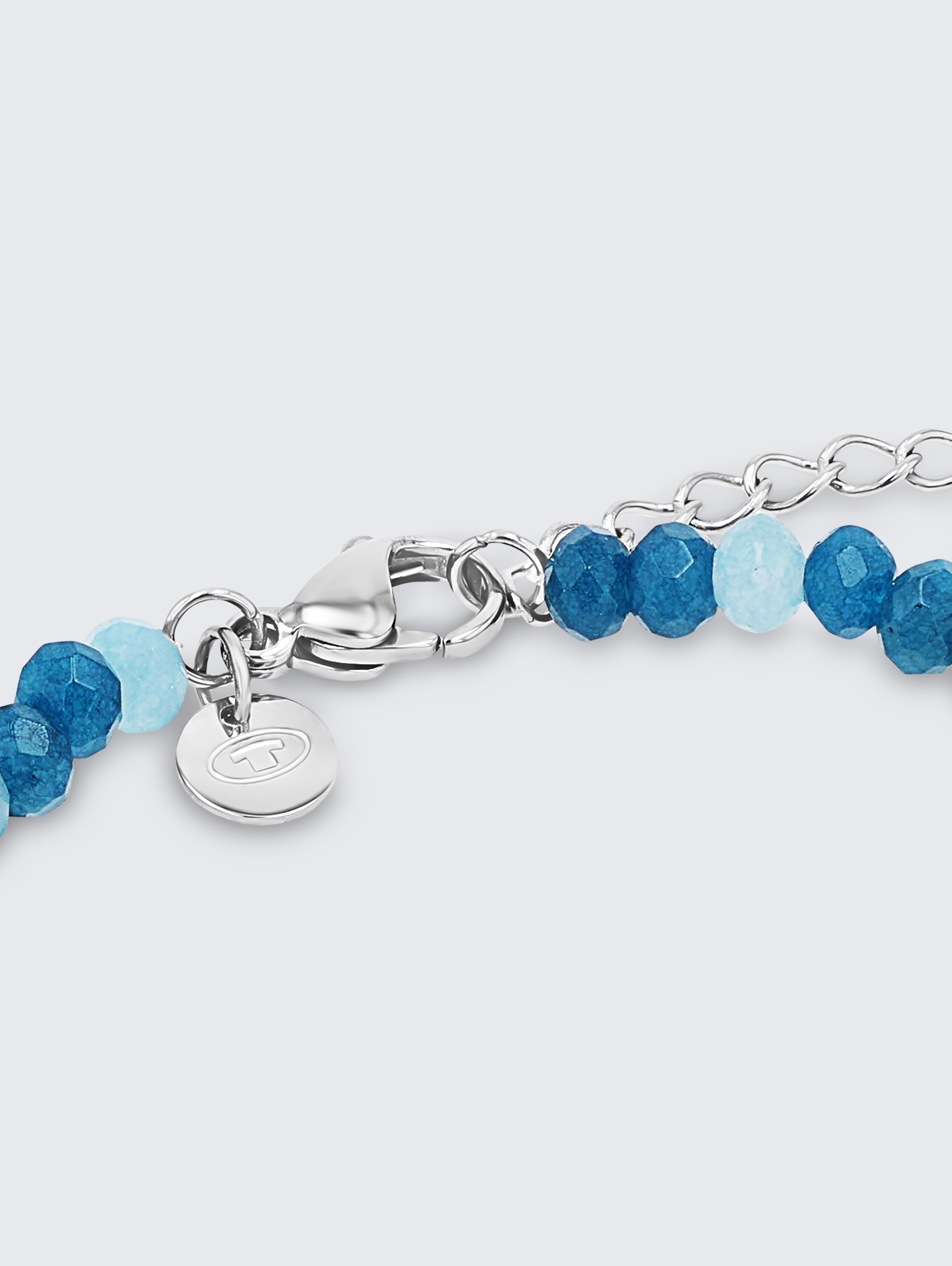 Adjustable stainless steel silver bead bracelet - silver - 