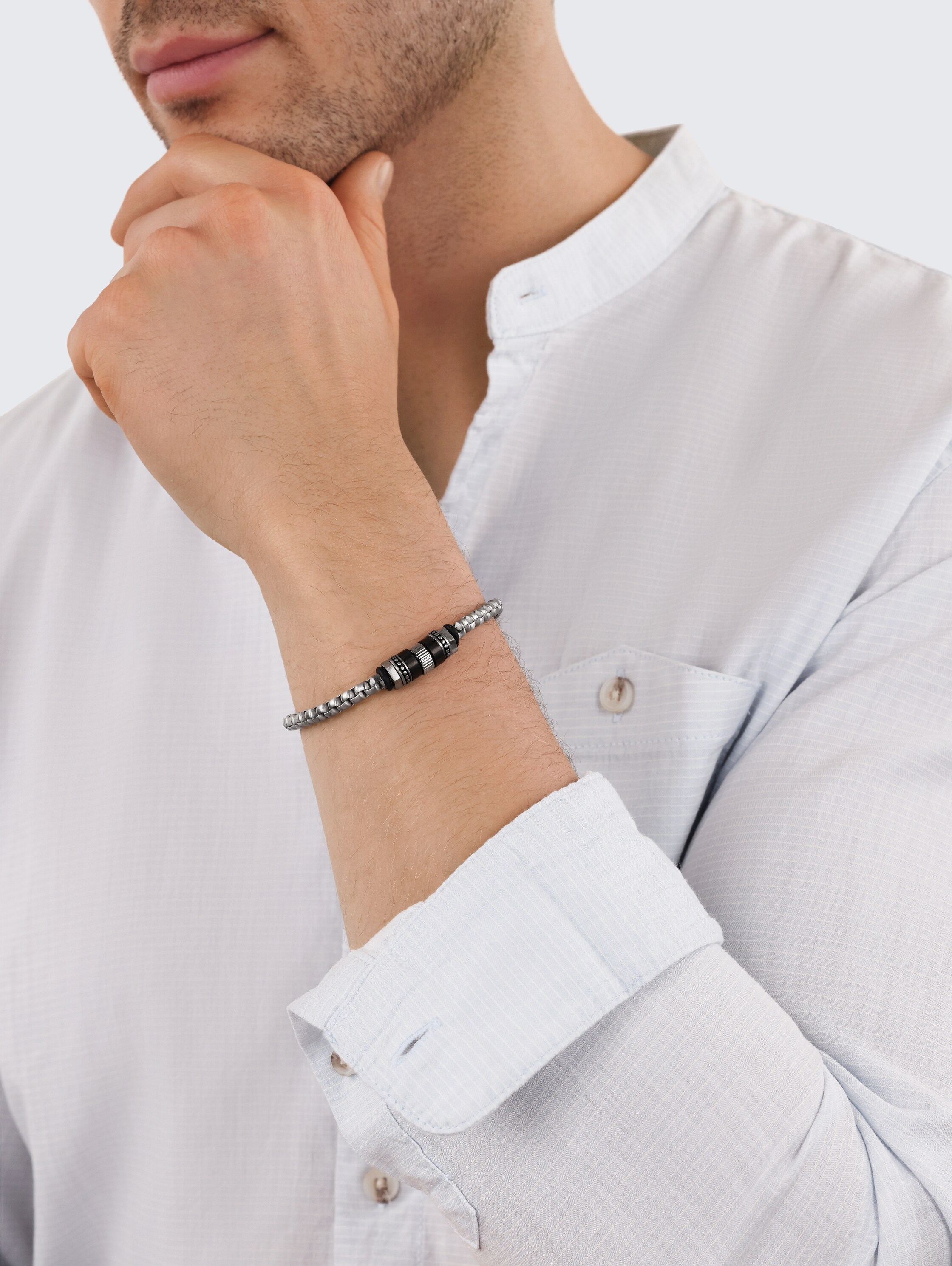 Stainless steel silver bracelet - silver - 