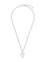 Ausgewählt, Halskette mit Kreuz Anhänger aus Edelstahl silber von Tom Tailor, silber