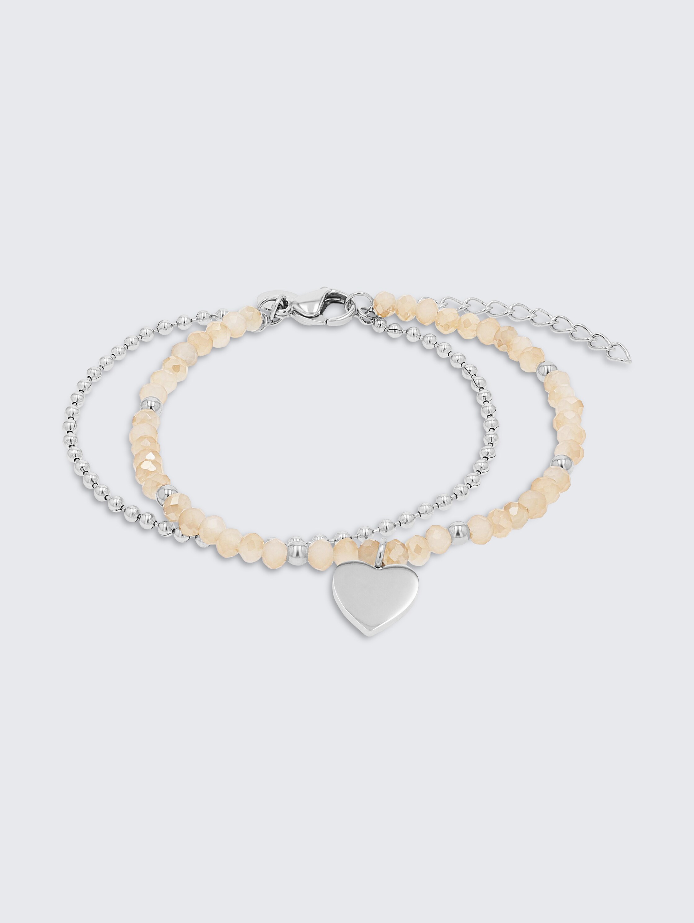 Stainless steel silver link bracelet - silver - 