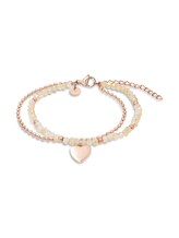 Ausgewählt, Gliederarmkette Herz aus Edelstahl rosé von Tom Tailor, rosa