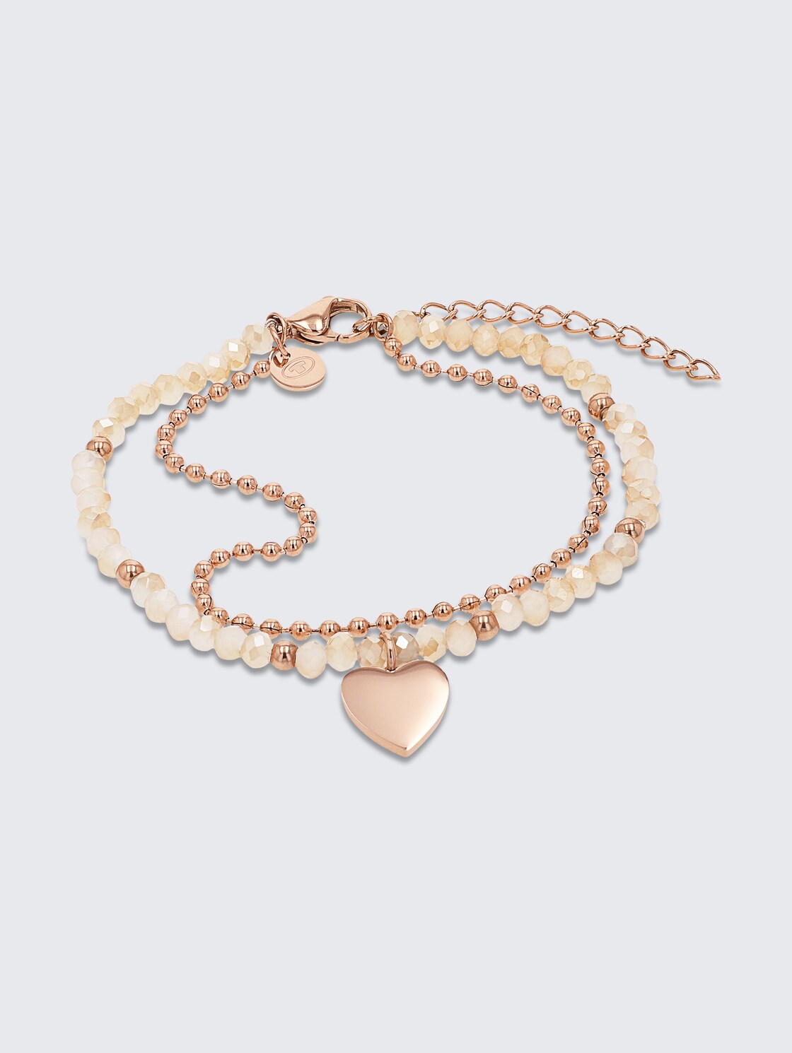 Gliederarmkette Herz aus Edelstahl rosé - rose gold