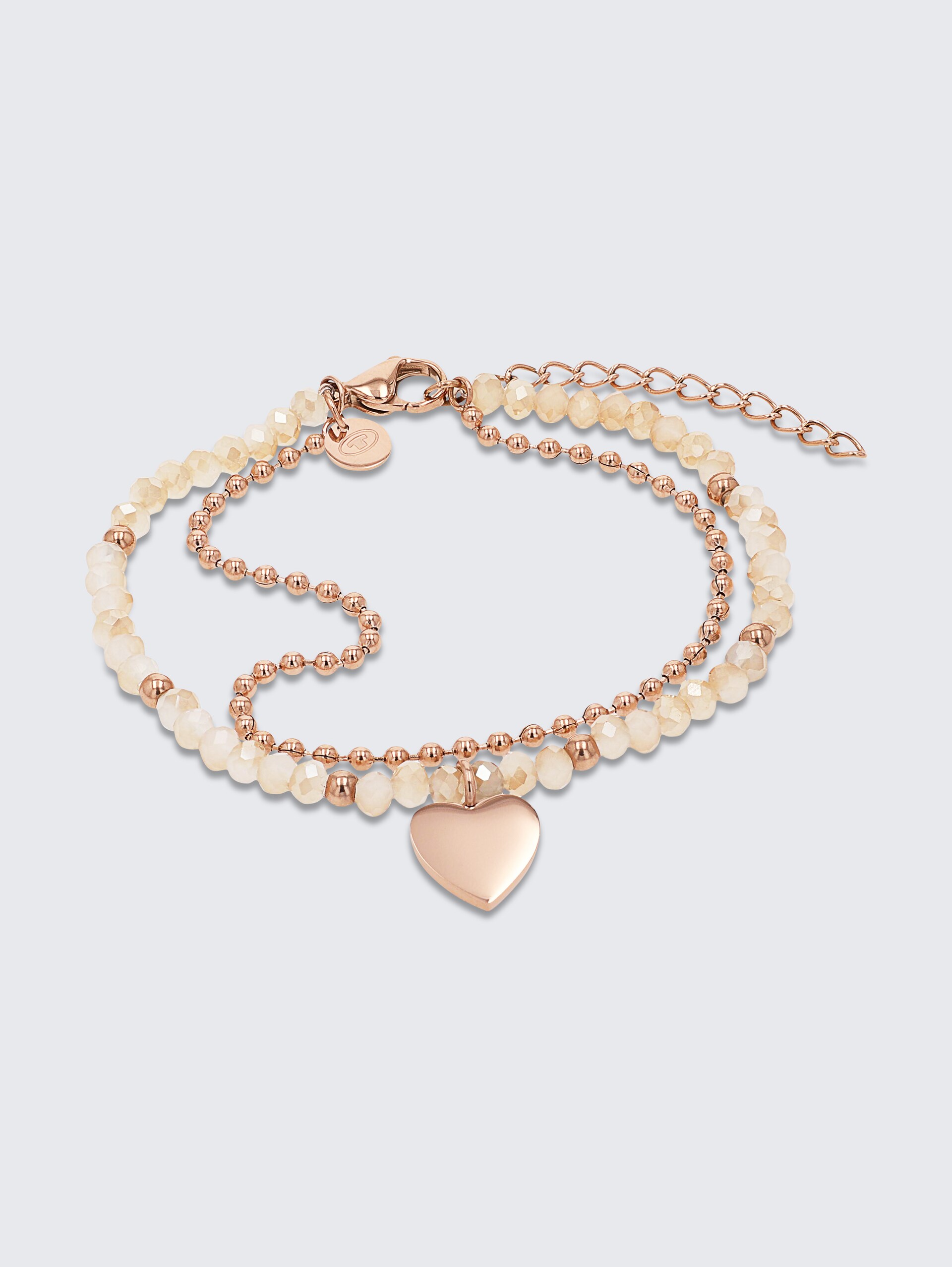 Gliederarmkette Herz aus Edelstahl rosé - rose gold