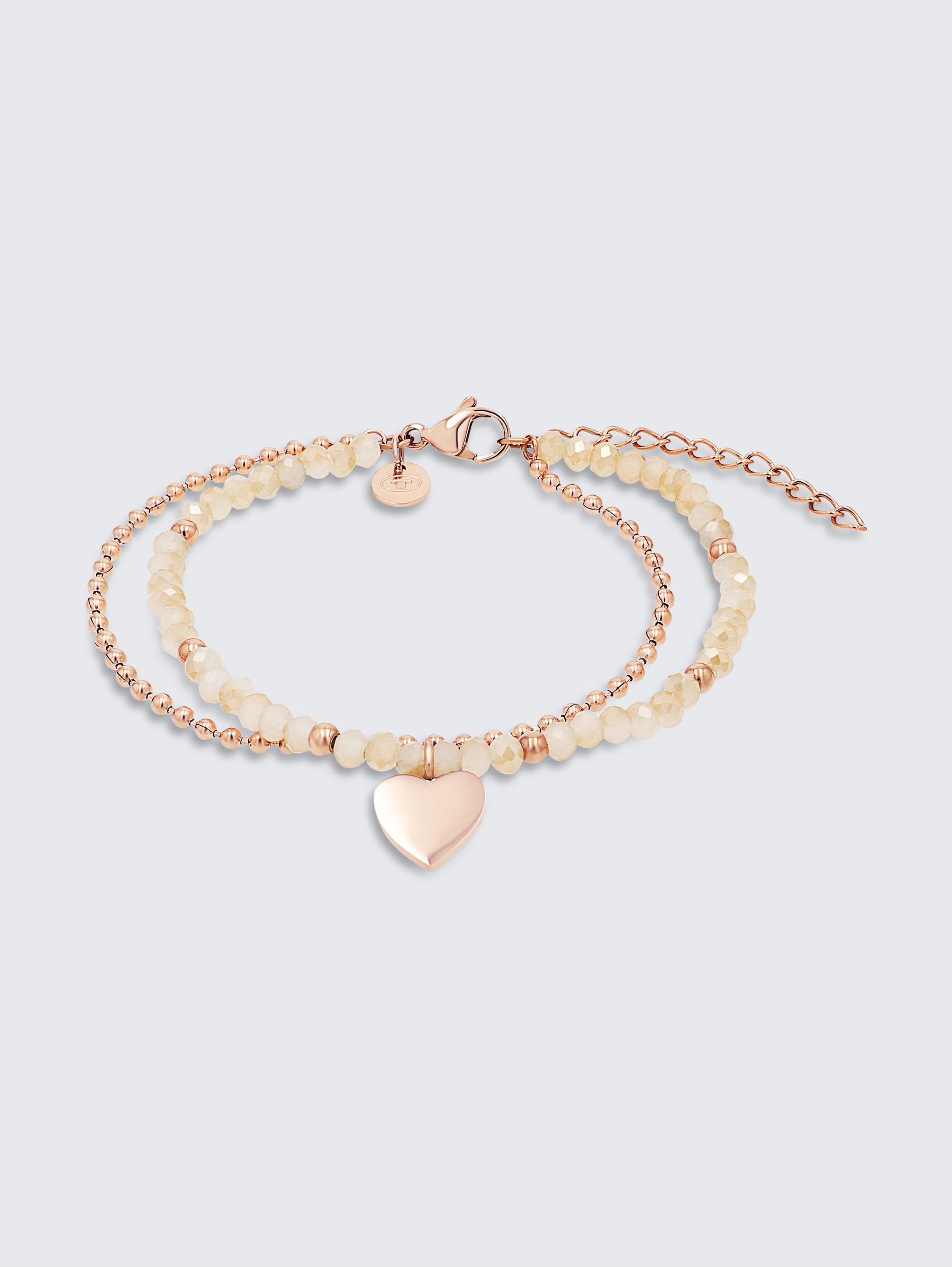 Gliederarmkette Herz aus Edelstahl rosé - rose gold